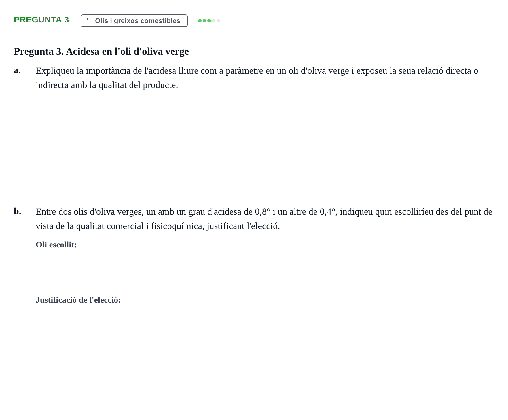 Enunciado: Pregunta 3 · Bromatología Ii UB 2023