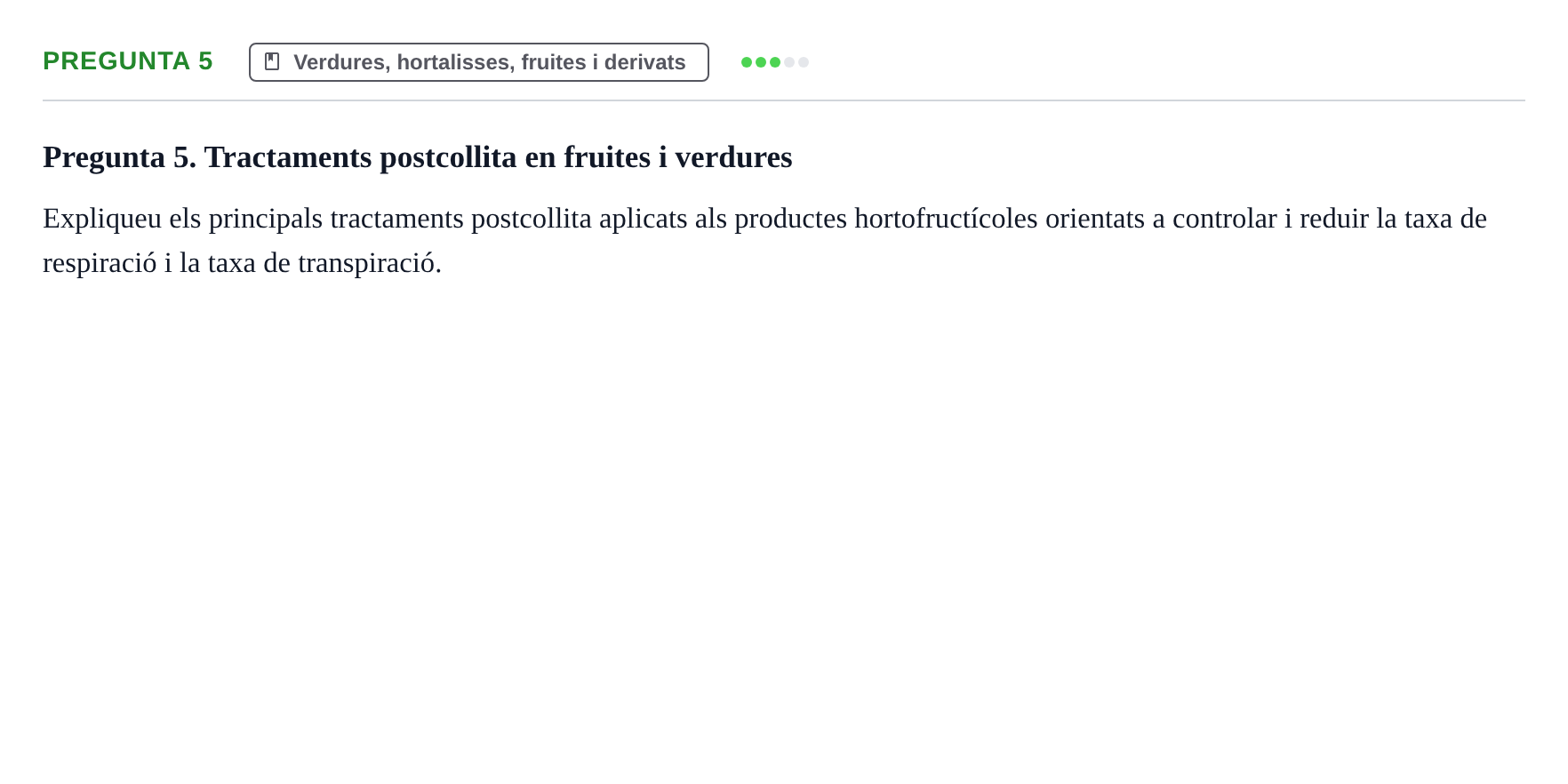Enunciado: Pregunta 5 · Bromatología Ii UB 2023