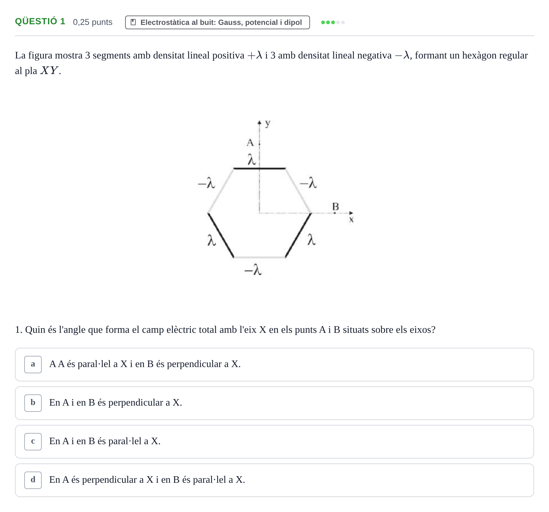 Enunciado: Ejercicio Qüestió 1 · Electromagnetismo UB Juny 2017