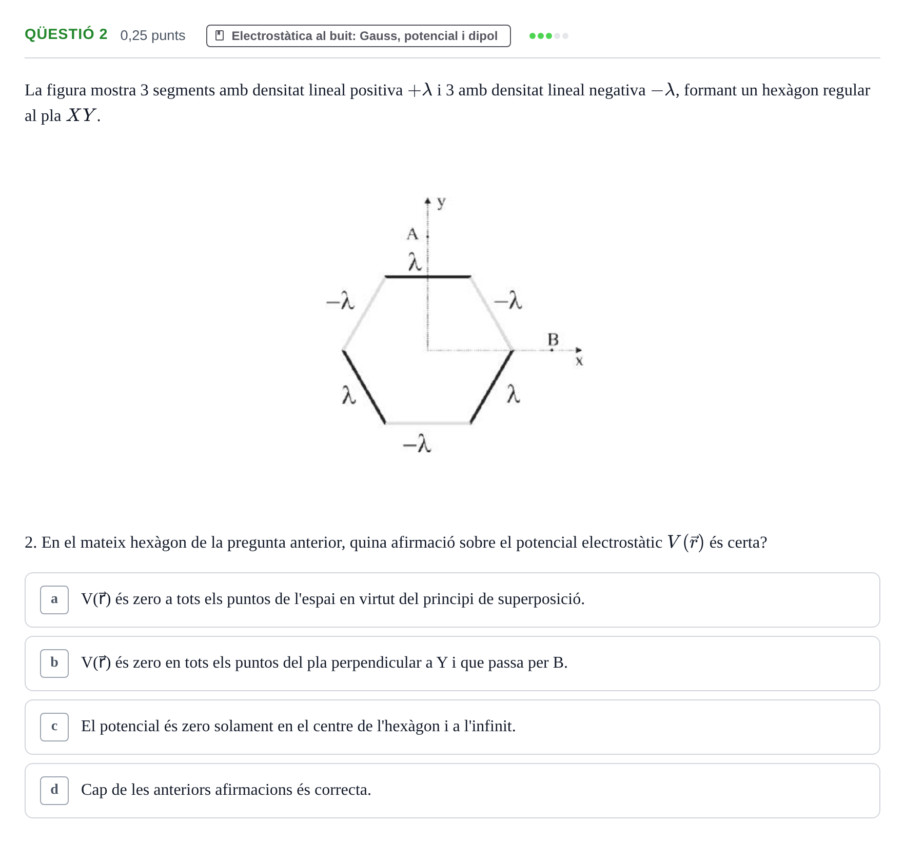 Enunciado: Ejercicio Qüestió 2 · Electromagnetismo UB Juny 2017