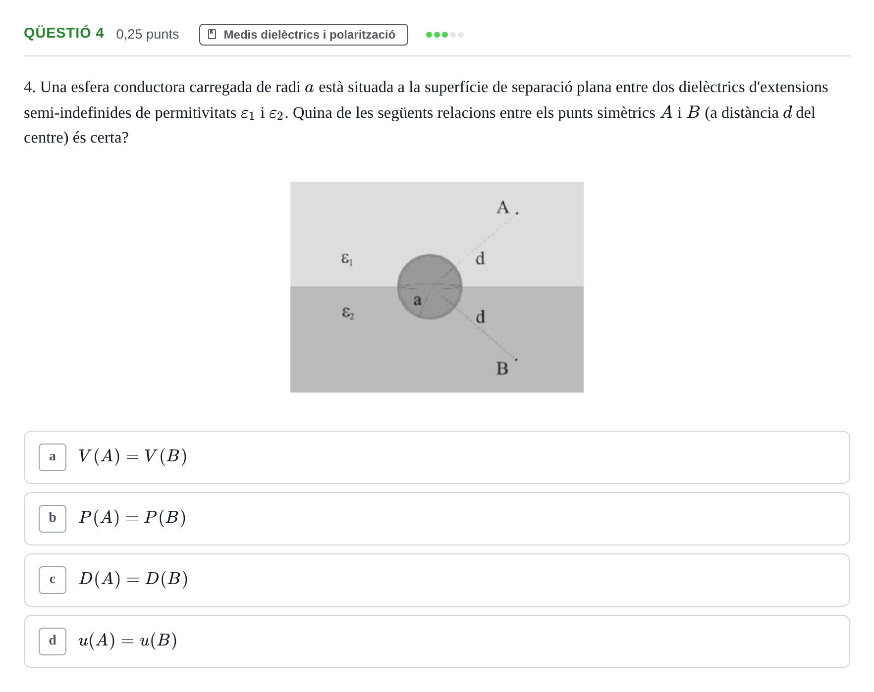 Enunciado: Ejercicio Qüestió 4 · Electromagnetismo UB Juny 2017