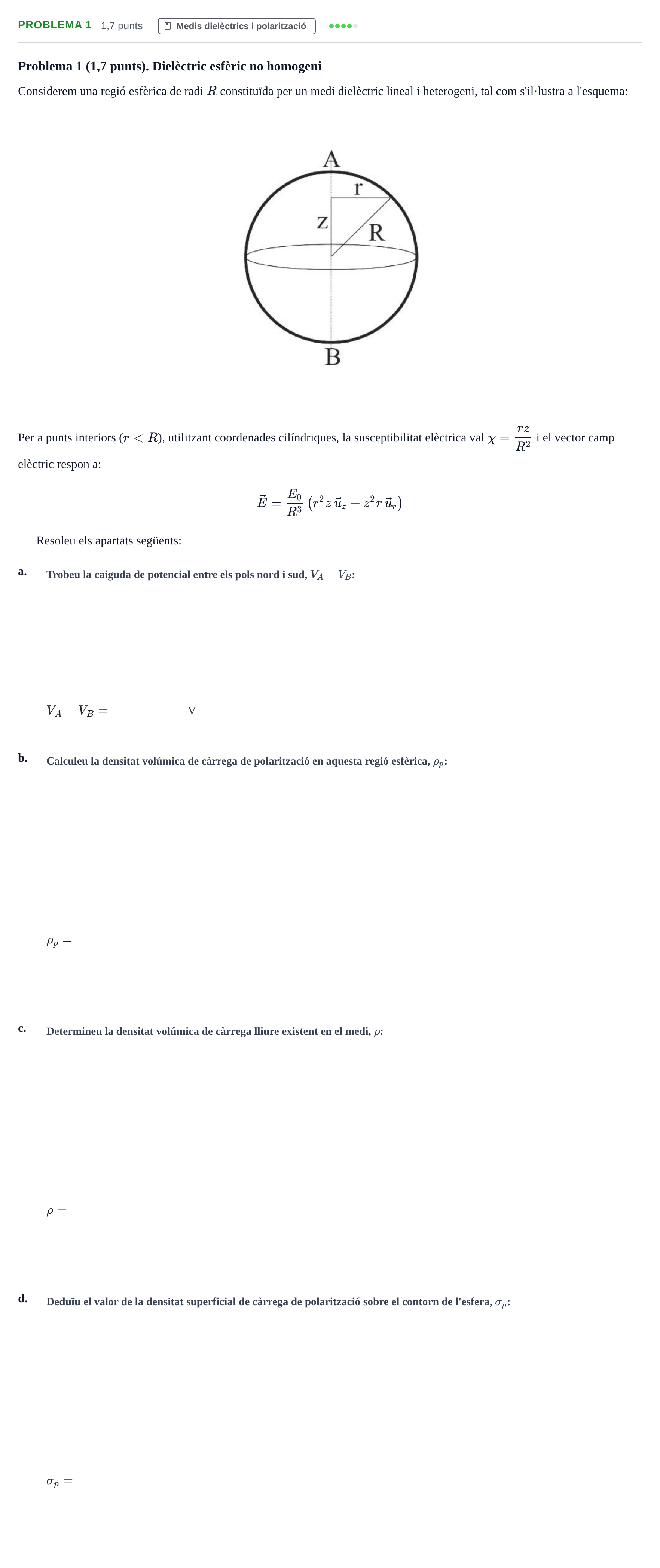 Enunciado: Problema 1 · Electromagnetismo UB Setembre 2015