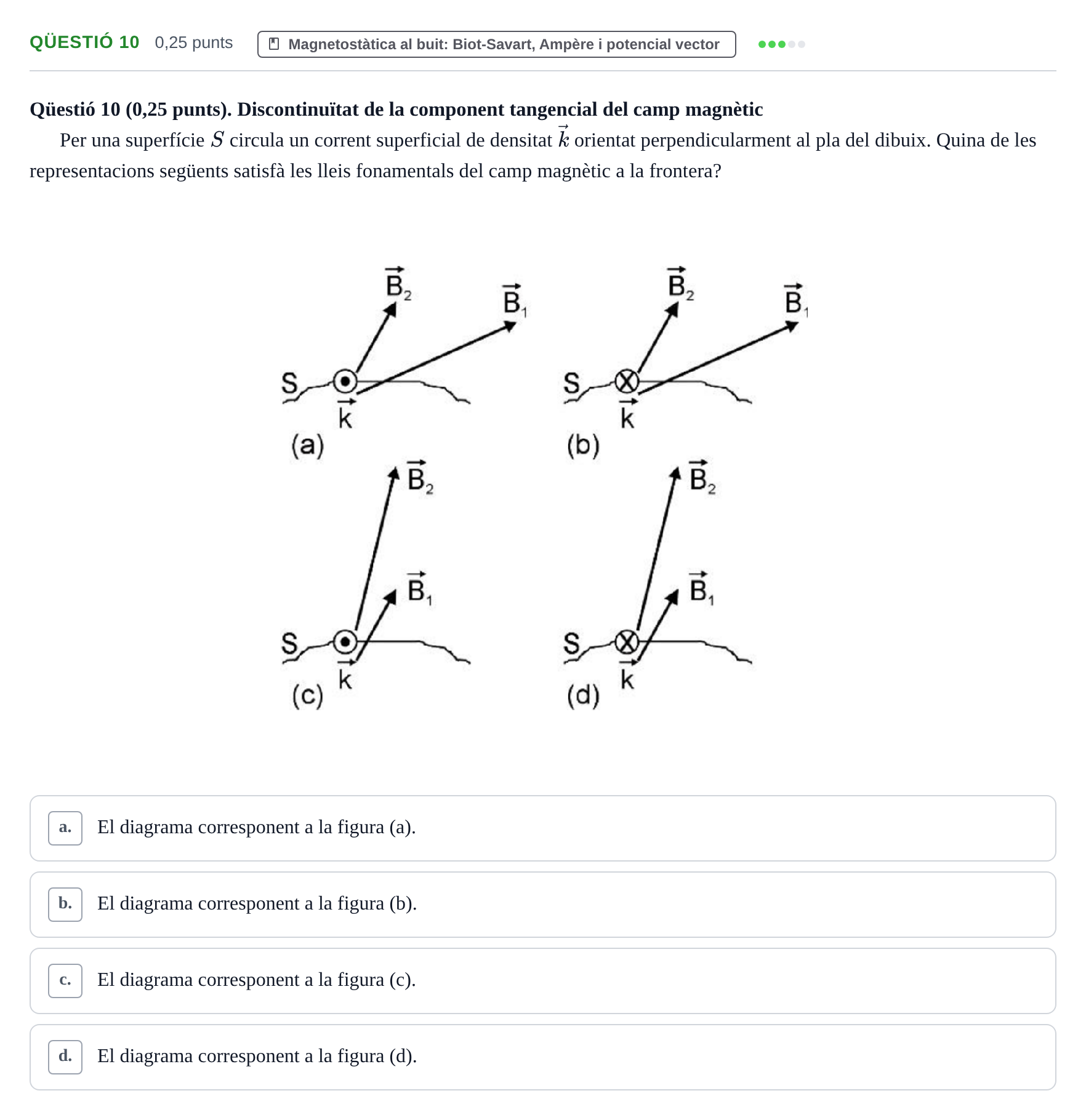 Enunciado: Ejercicio Qüestió 10 · Electromagnetismo UB Setembre 2015