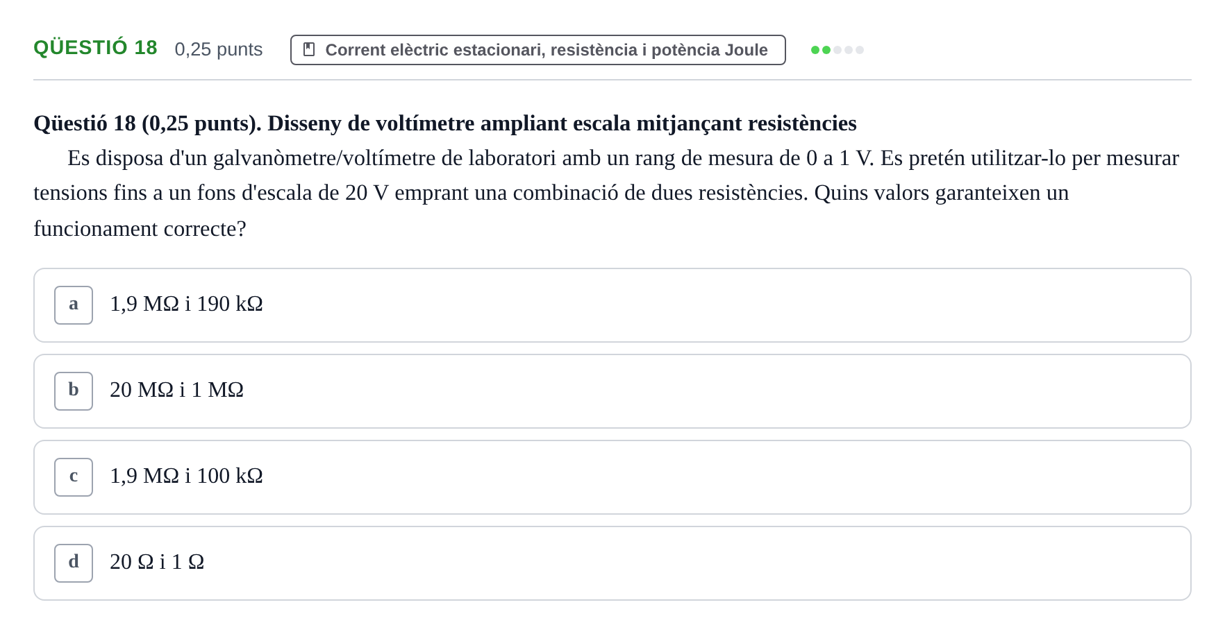Enunciado: Ejercicio Qüestió 18 · Electromagnetismo UB Setembre 2015