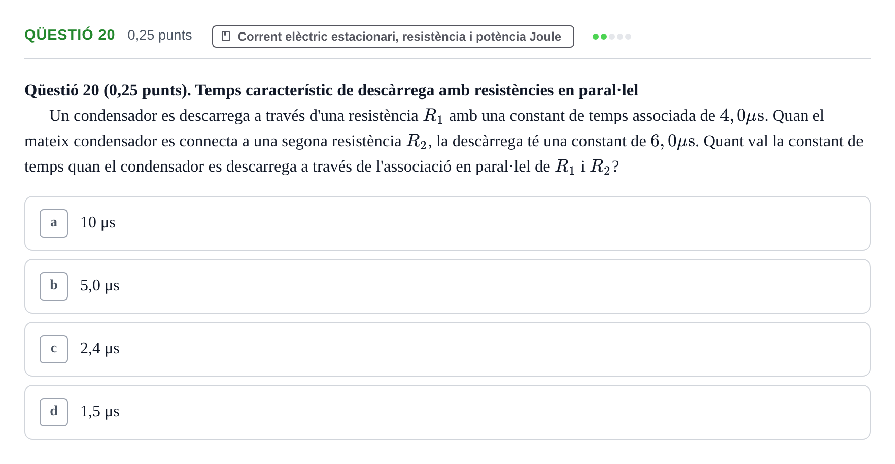 Enunciado: Ejercicio Qüestió 20 · Electromagnetismo UB Setembre 2015