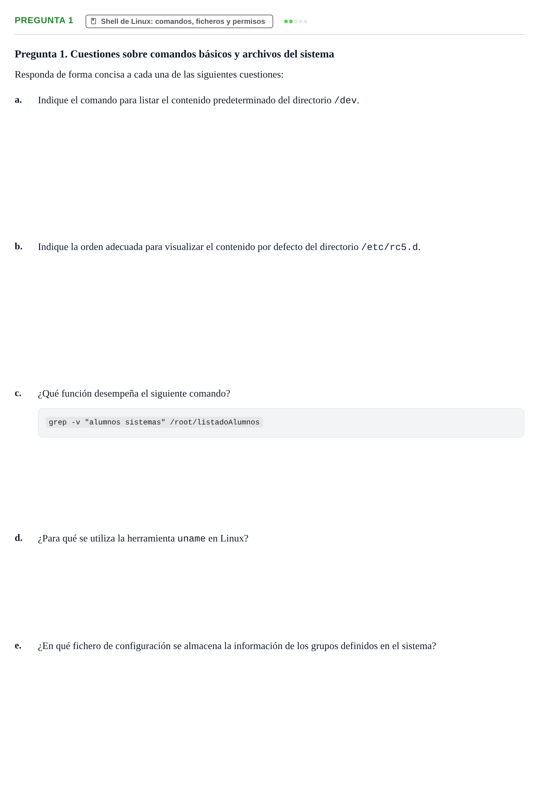 Enunciado: Pregunta 1 · Sistemes Operatius I UB Examen Parcial: Administración Básica del Sistema Operativo Linux