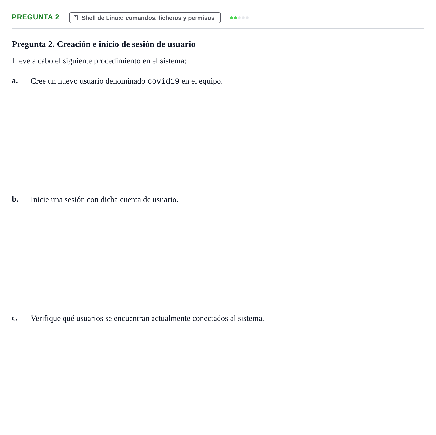 Enunciado: Pregunta 2 · Sistemes Operatius I UB Examen Parcial: Administración Básica del Sistema Operativo Linux