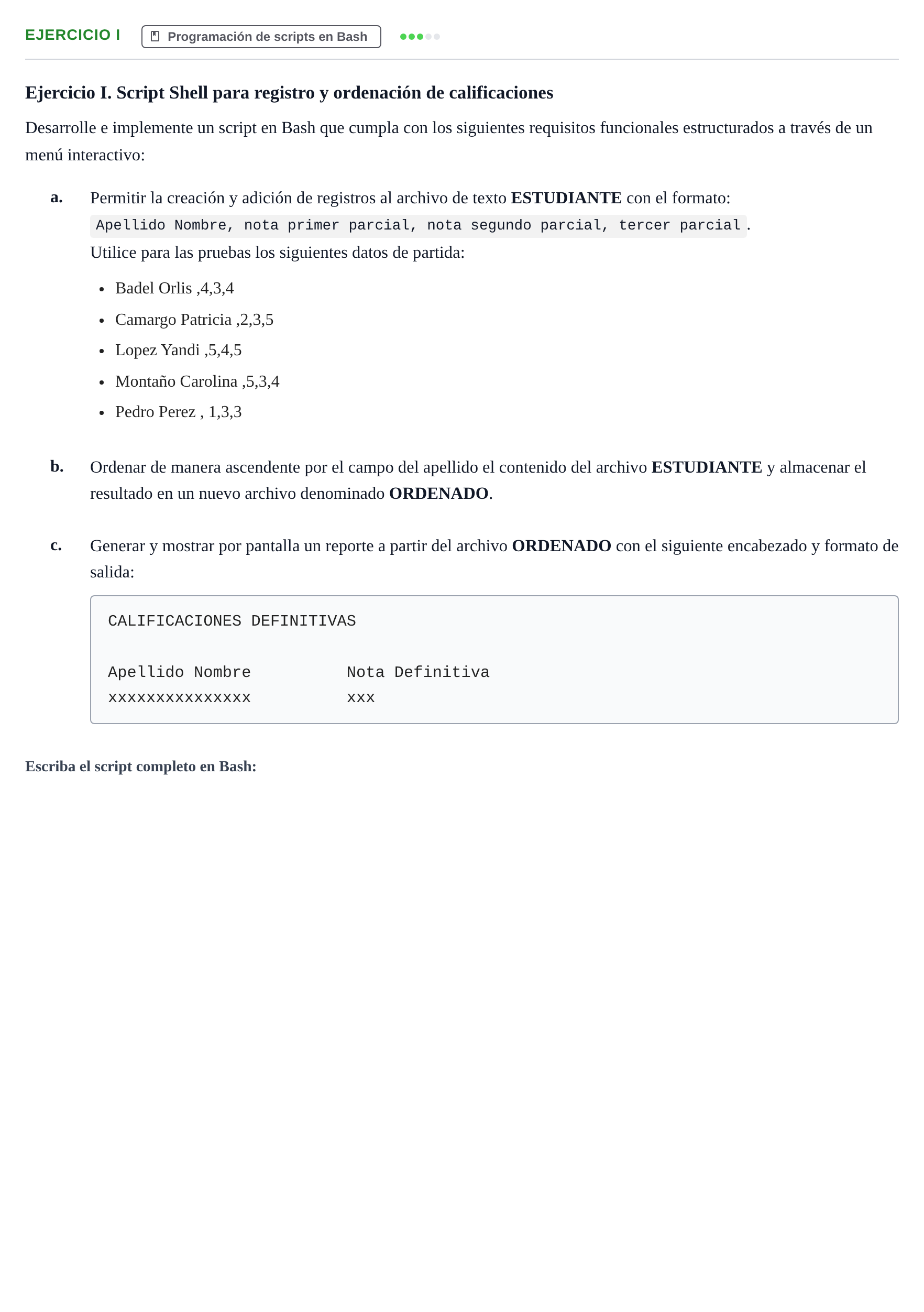 Enunciado: Ejercicio I · Sistemes Operatius I UB Juny 2020