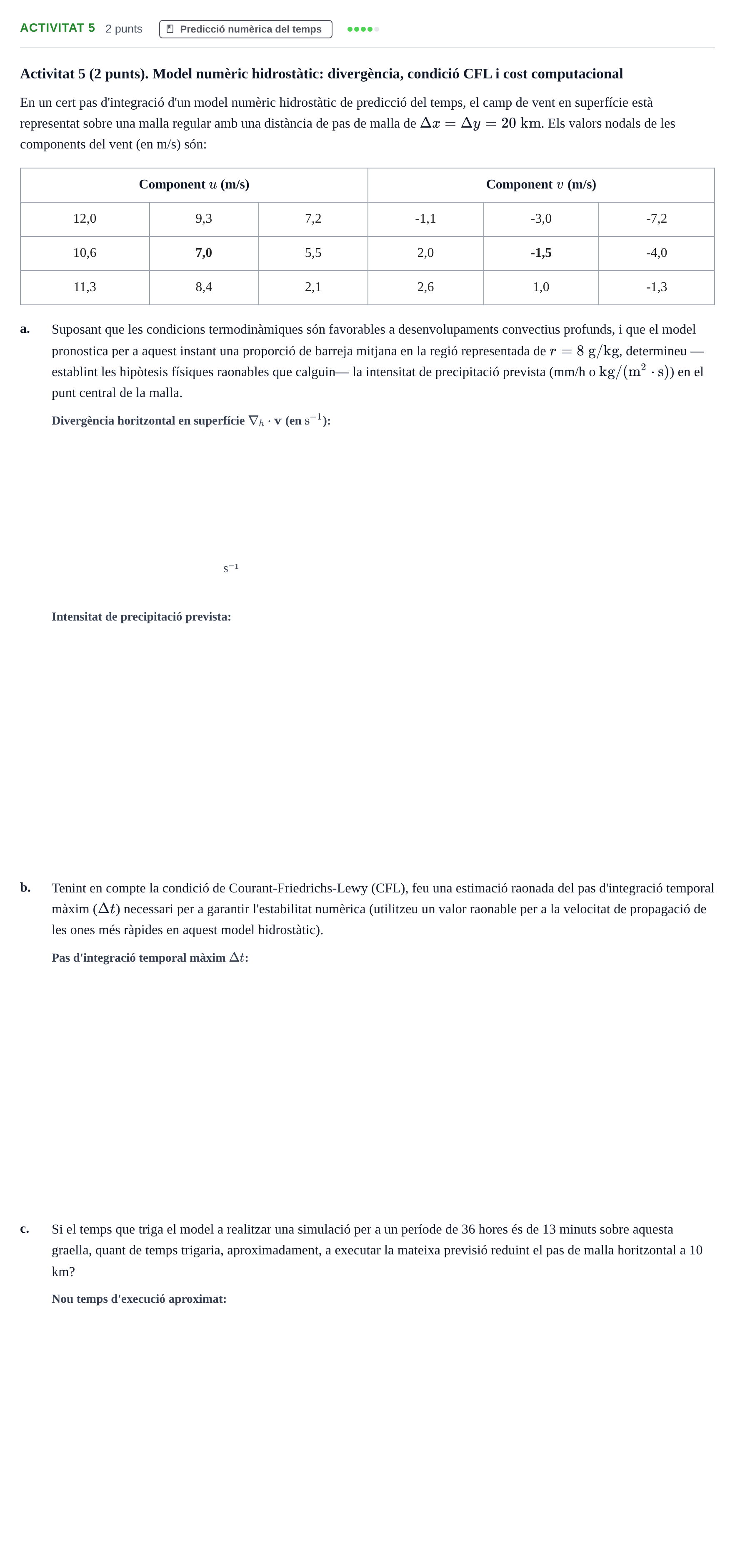 Enunciado: Ejercicio Activitat 5 · Meteorología y Climatología UB 2014