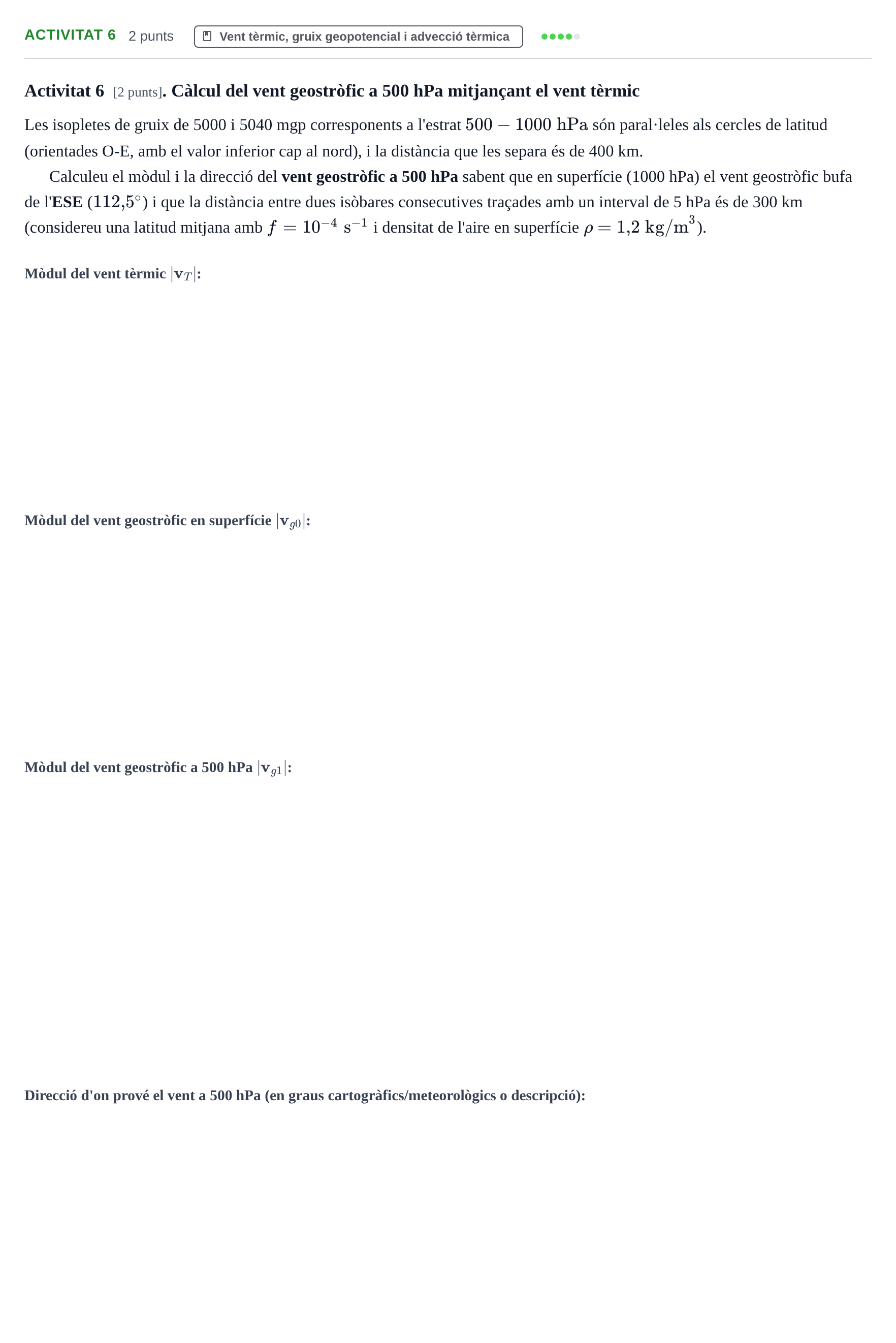 Enunciado: Ejercicio Activitat 6 · Meteorología y Climatología UB 2014