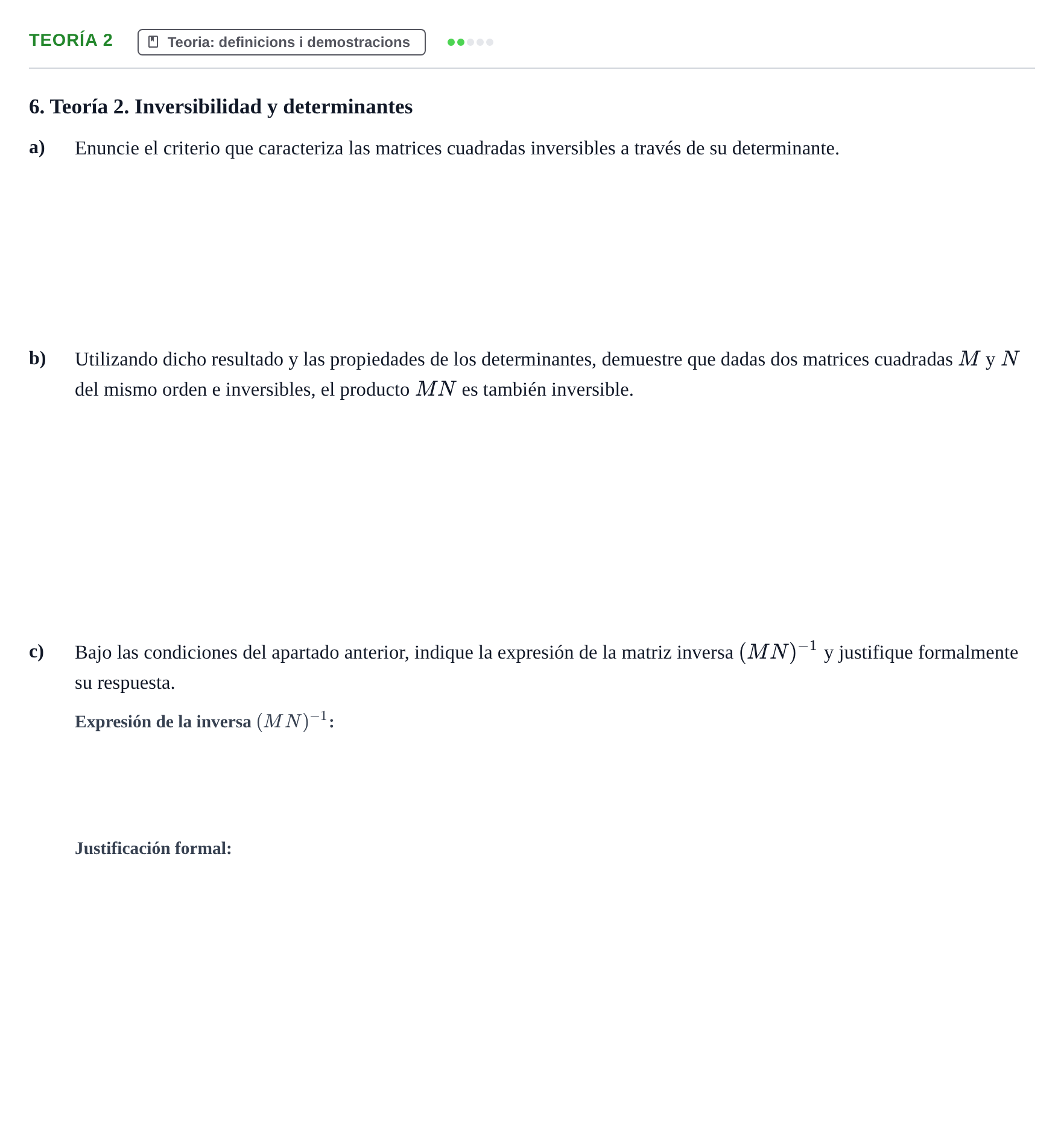 Enunciado: Ejercicio Teoría 2 · Matrices y Vectores UB 2013