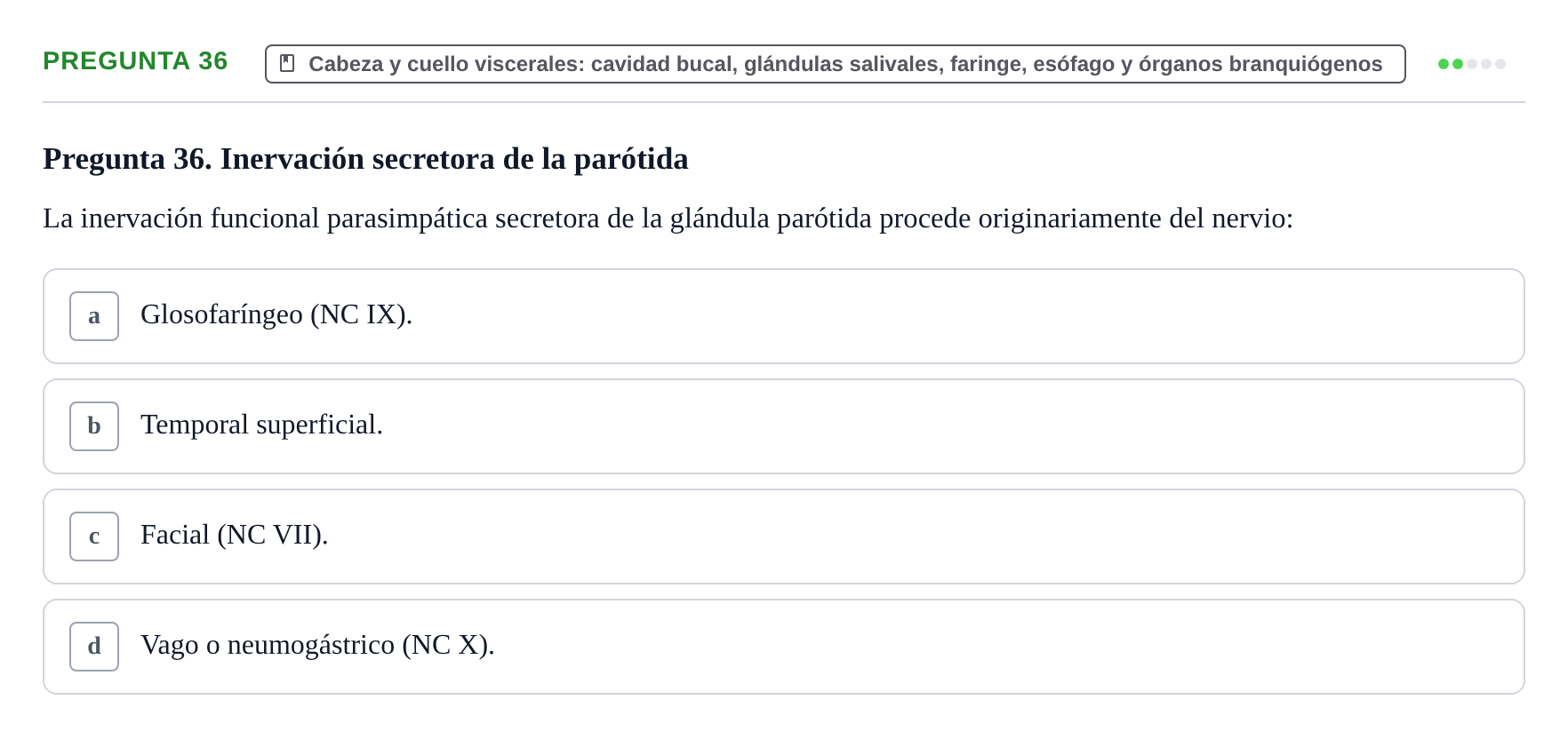 Enunciado: Pregunta 36 · Anatomía y Embriología de Órganos y Sistemas UB Examen de Esplacnología