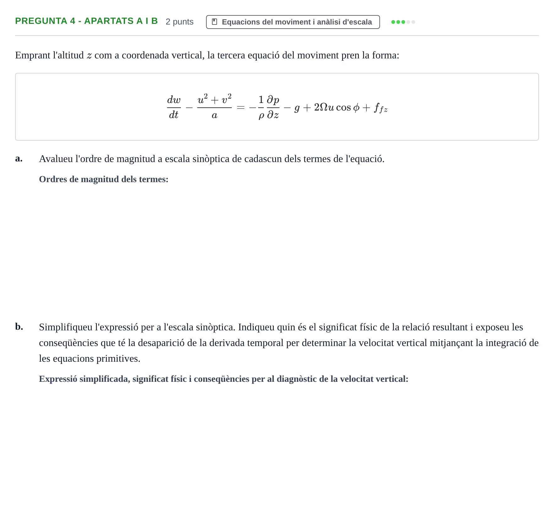 Enunciado: Pregunta 4 - Apartats a i b · Meteorología y Climatología UB 2011