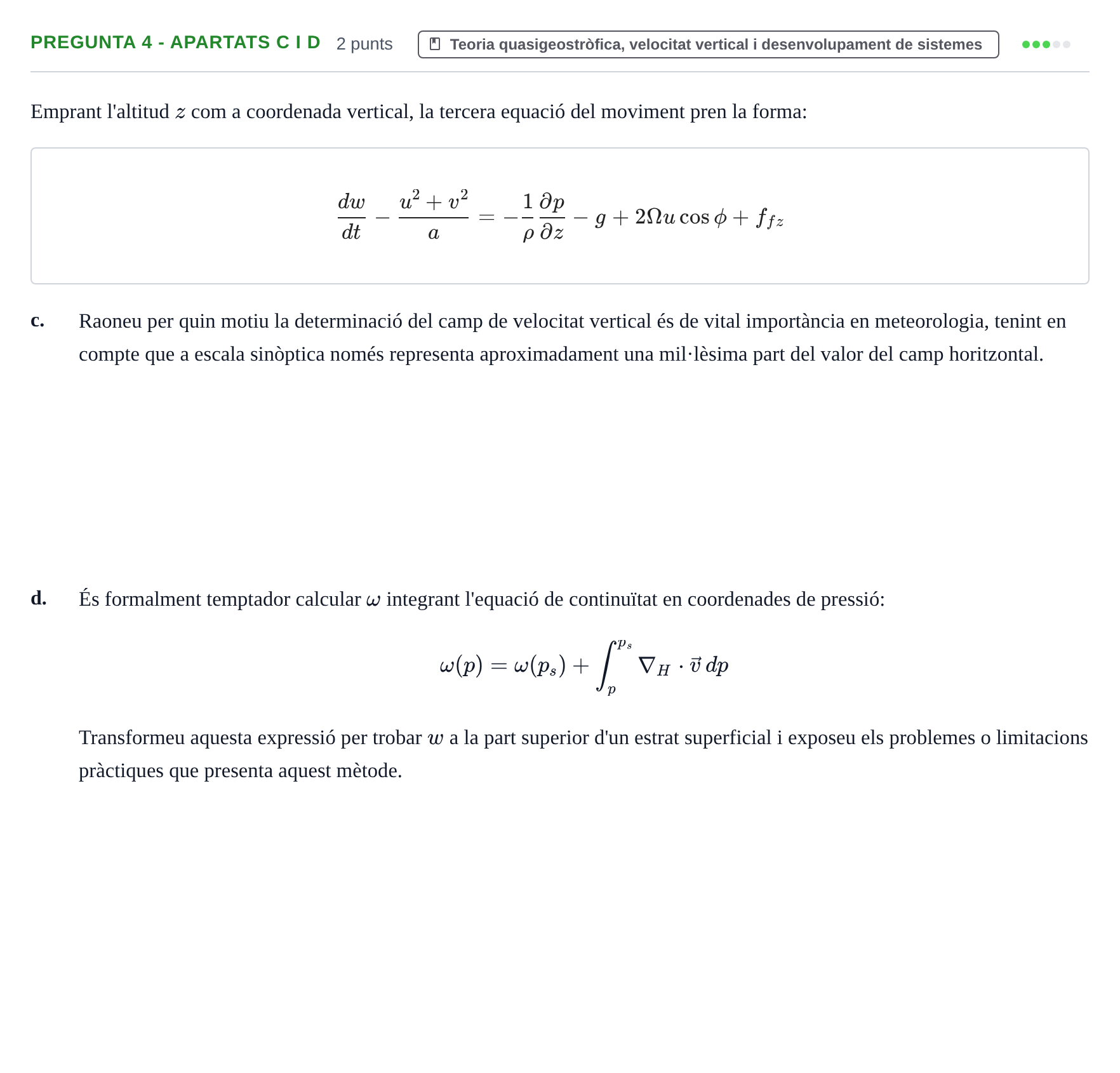 Enunciado: Pregunta 4 - Apartats c i d · Meteorología y Climatología UB 2011