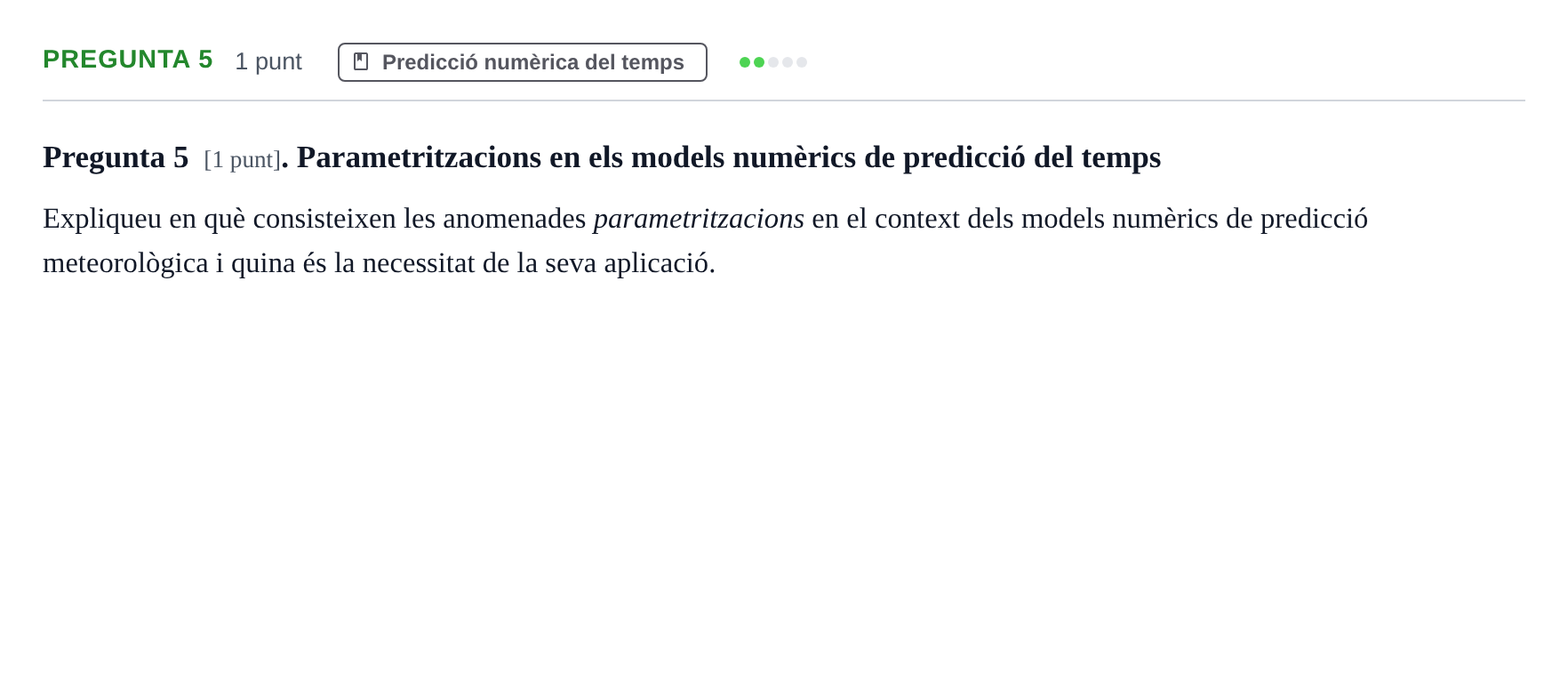 Enunciado: Pregunta 5 · Meteorología y Climatología UB 2011