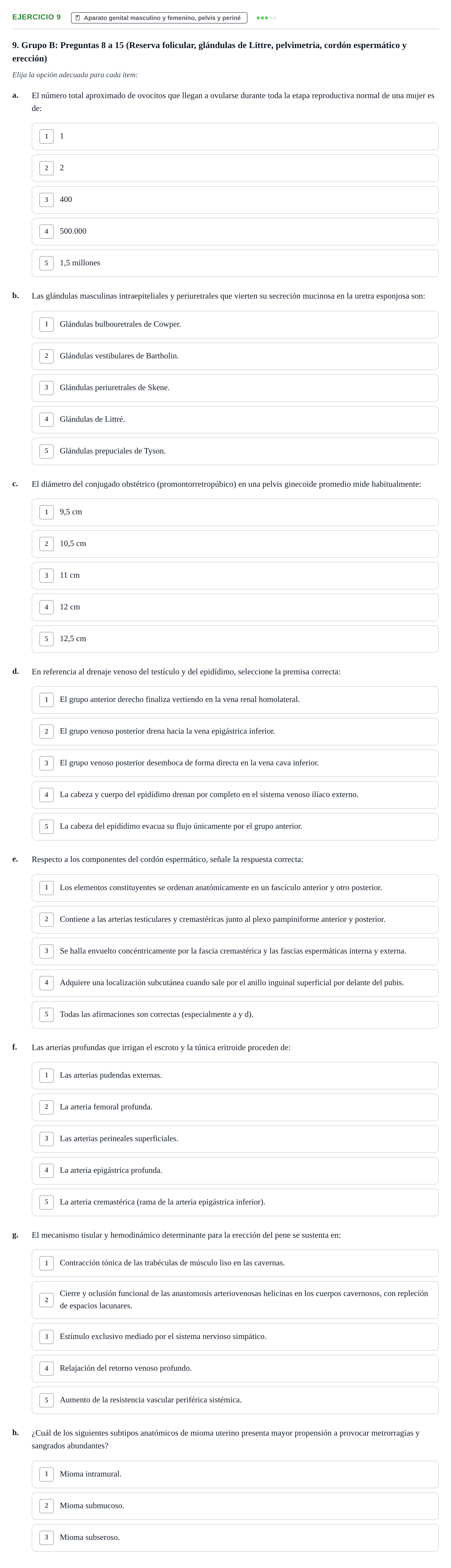 Enunciado: Problema 9 · Anatomía y Embriología de Órganos y Sistemas UB Examen Parcial de Anatomía Humana - Unidad IV