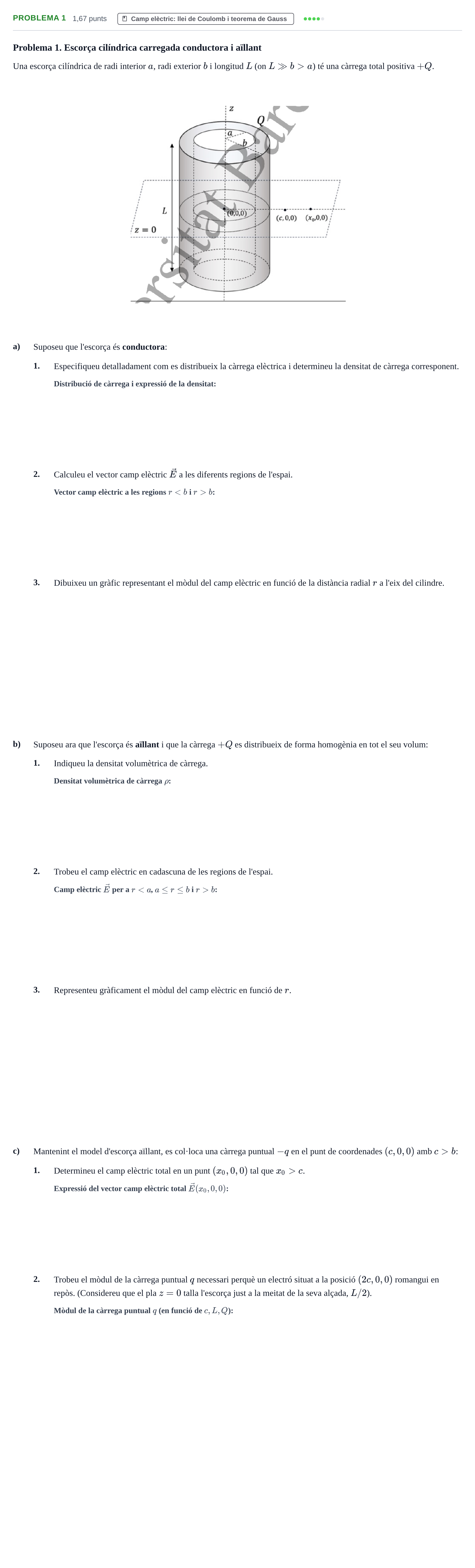 Enunciado: Problema 1 · Fundamentos de Electromagnetismo y Óptica UB Juny 2023