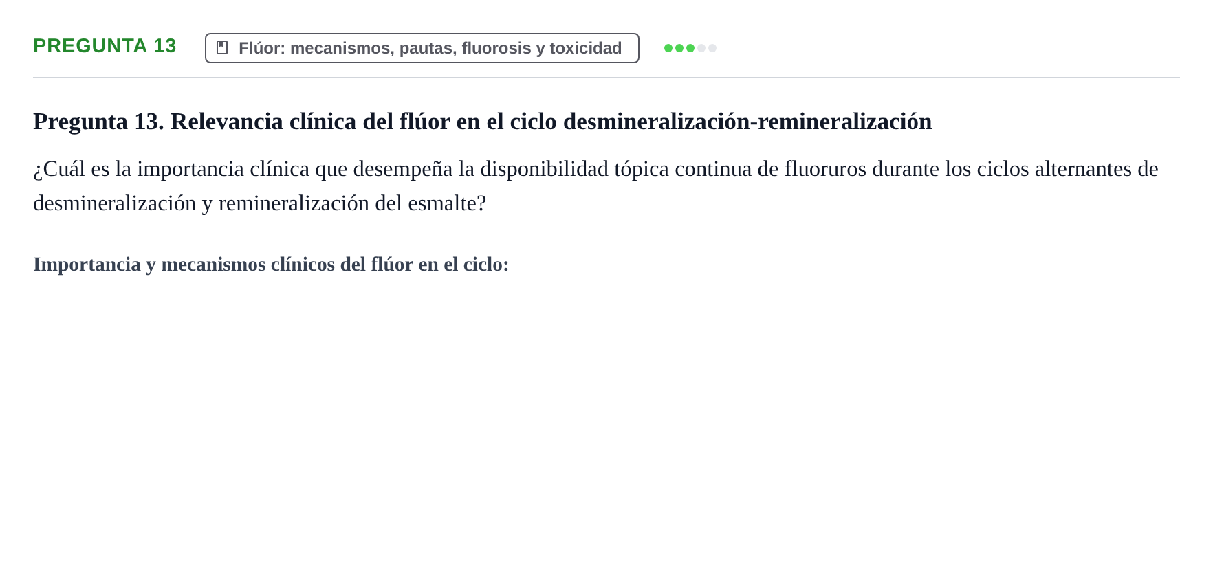 Enunciado: Pregunta 13 · Odontología Preventiva y Comunitaria UB Examen de Odontología Preventiva y Comunitaria