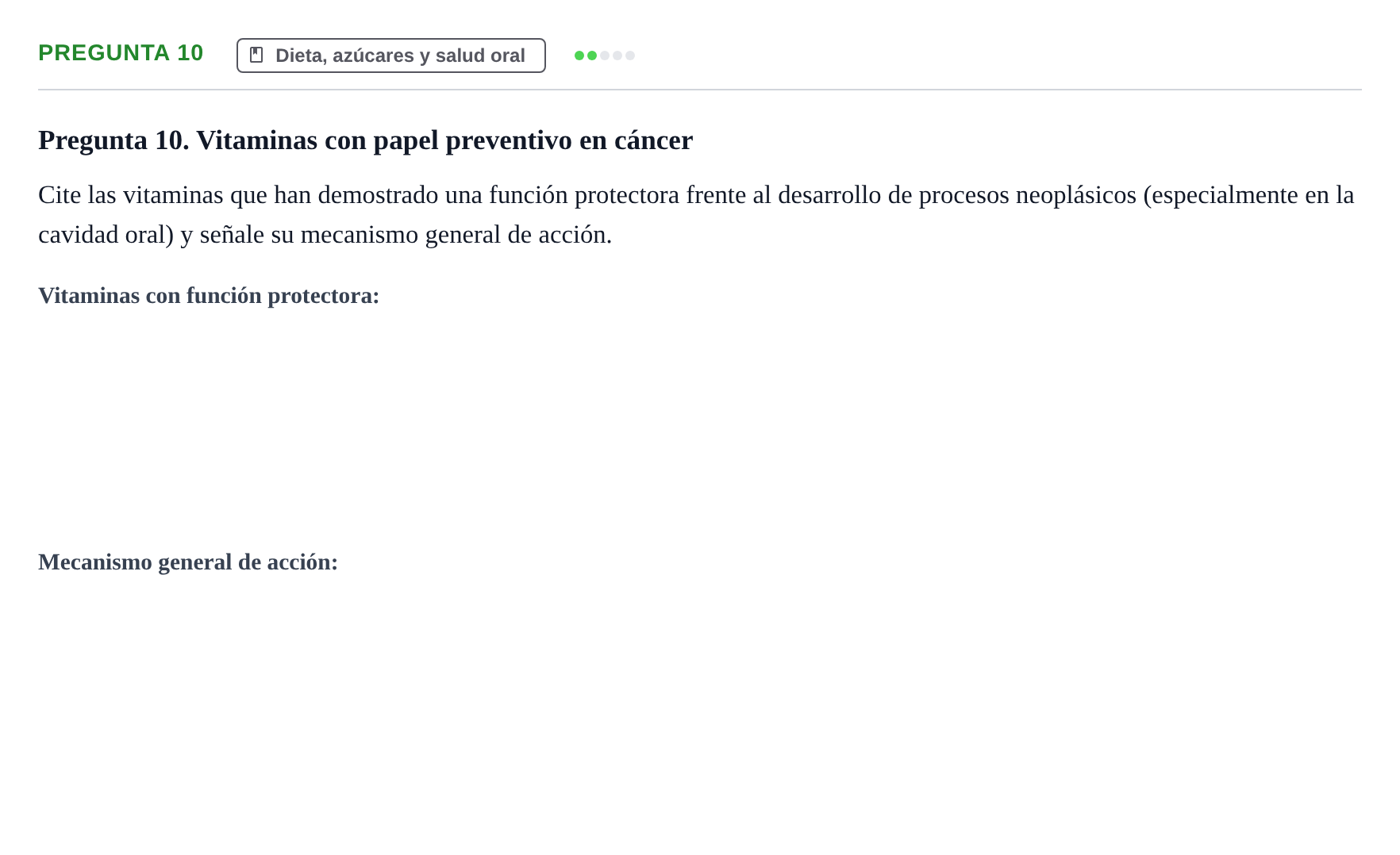 Enunciado: Pregunta 10 · Odontología Preventiva y Comunitaria UB Juny 2014