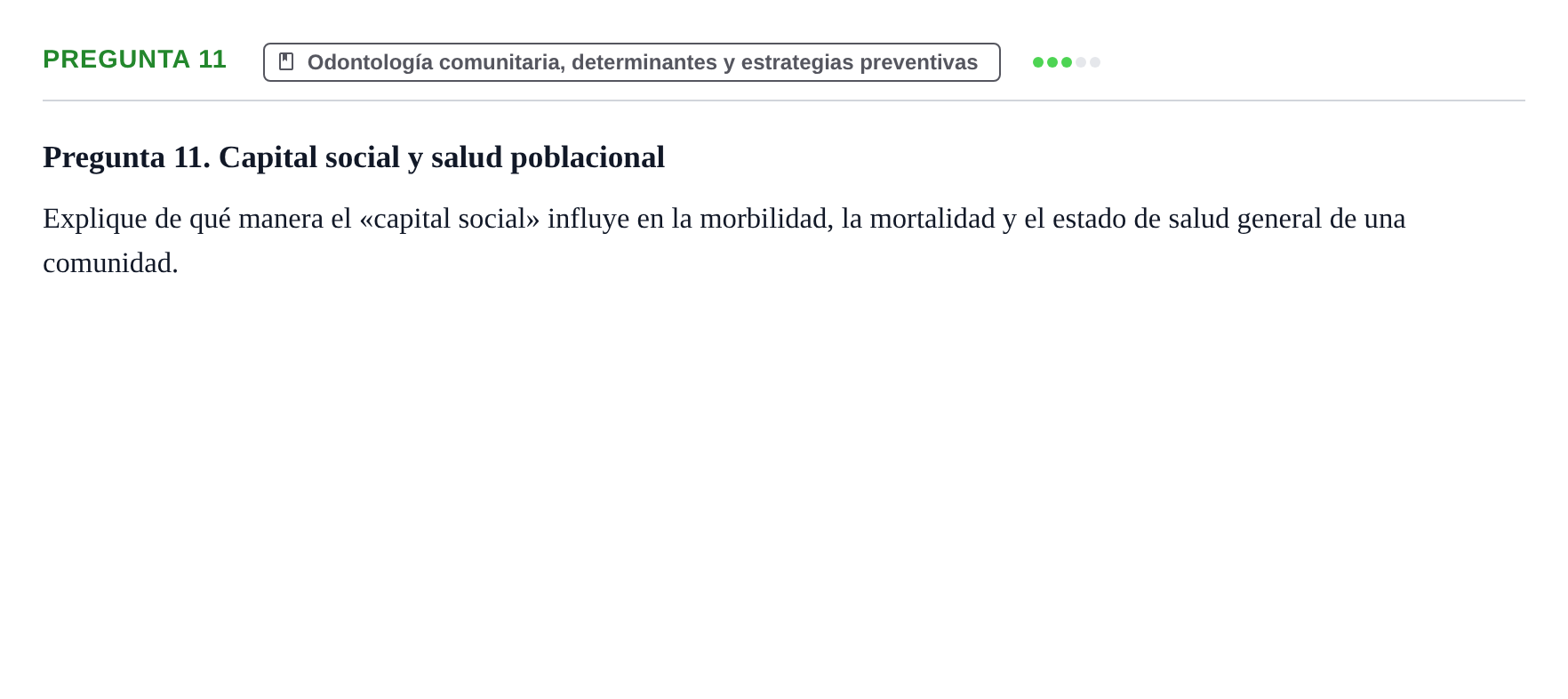 Enunciado: Pregunta 11 · Odontología Preventiva y Comunitaria UB Juny 2014