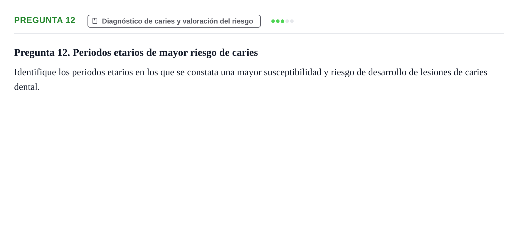 Enunciado: Pregunta 12 · Odontología Preventiva y Comunitaria UB Juny 2014
