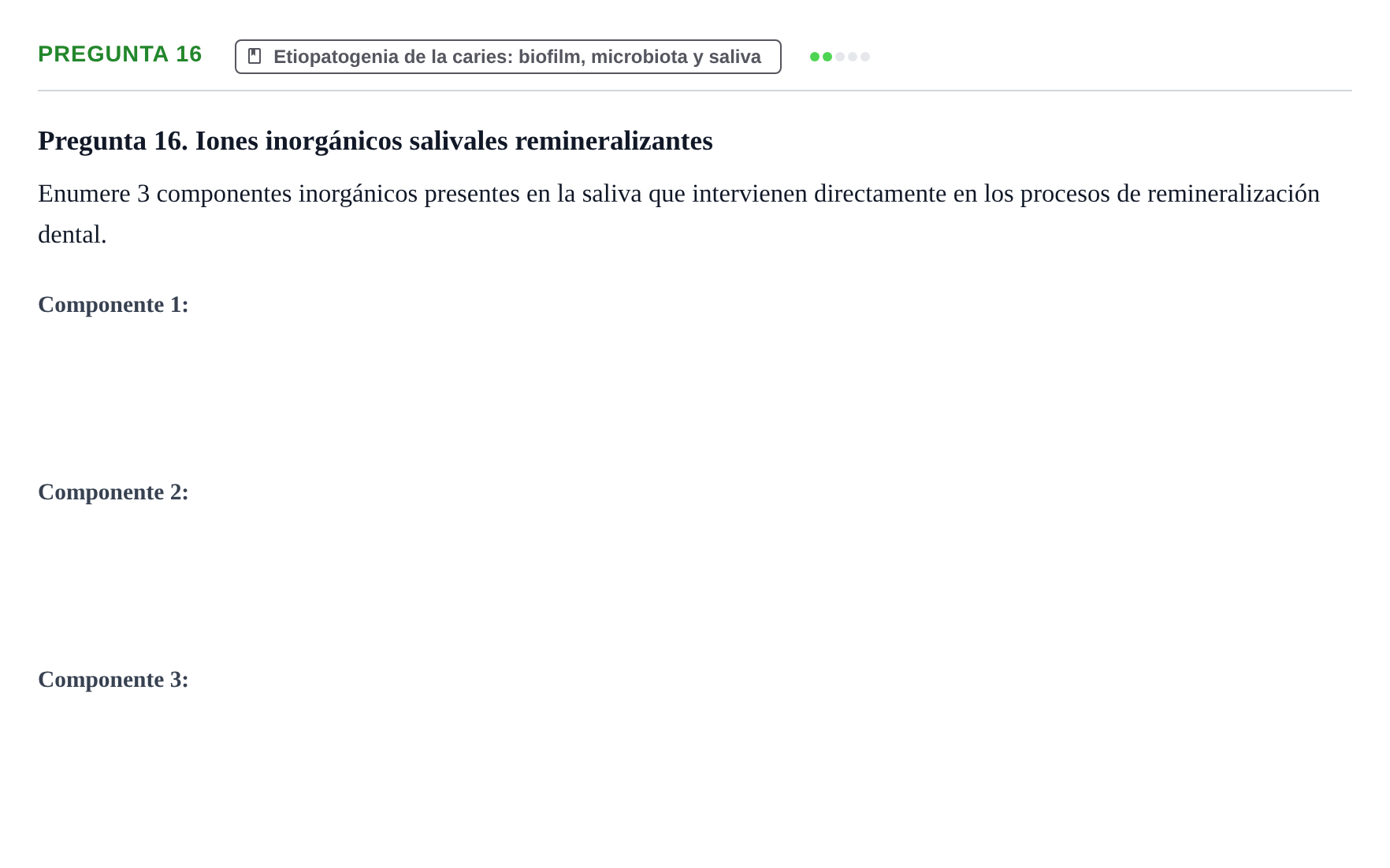 Enunciado: Pregunta 16 · Odontología Preventiva y Comunitaria UB Juny 2014