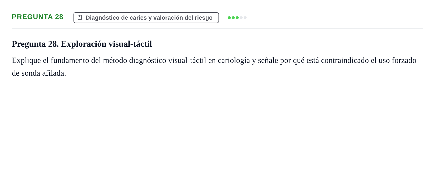 Enunciado: Pregunta 28 · Odontología Preventiva y Comunitaria UB Juny 2014