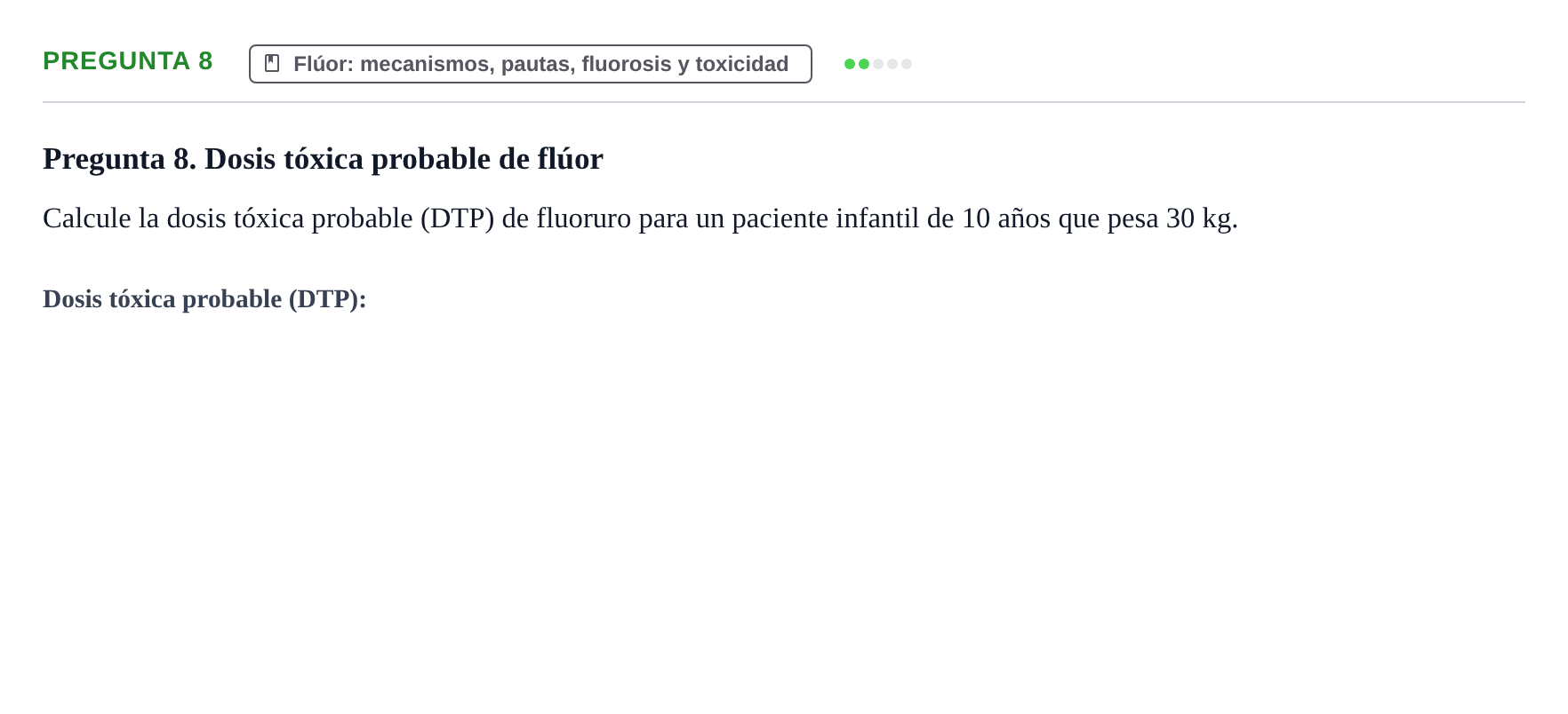 Enunciado: Pregunta 8 · Odontología Preventiva y Comunitaria UB Juny 2014