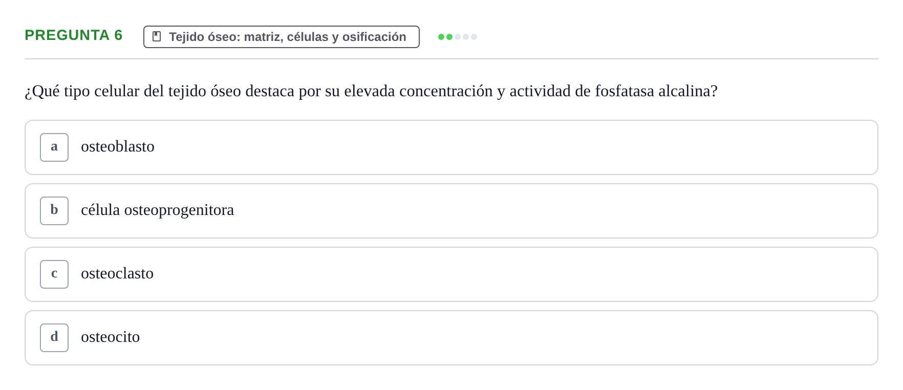 Enunciado: Pregunta 6 · Histología UB 2005