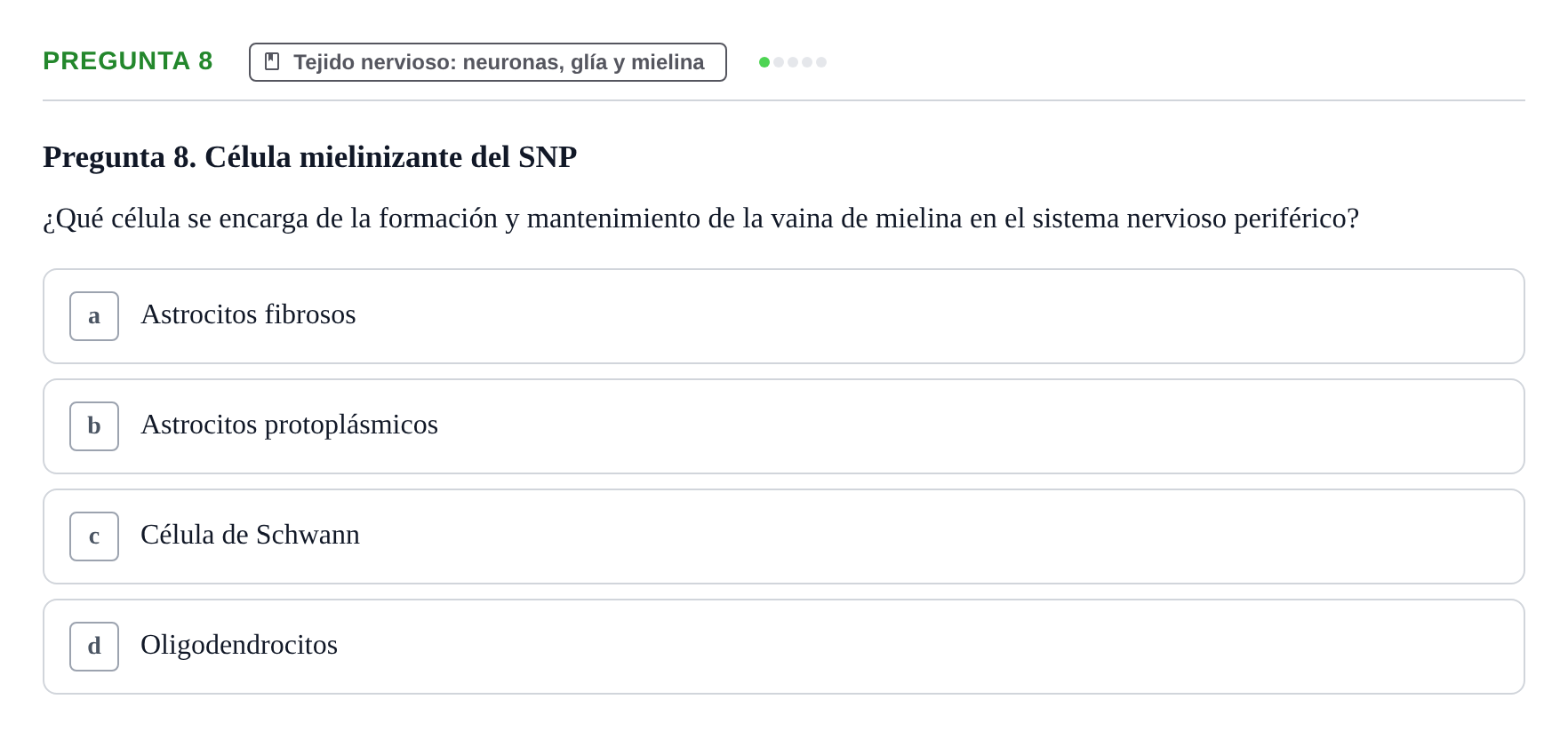 Enunciado: Pregunta 8 · Histología UB 2005