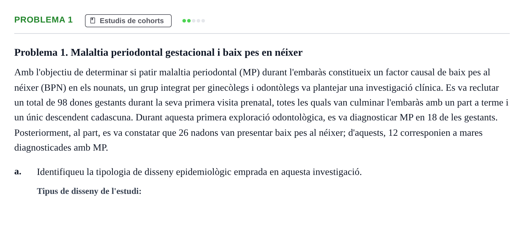 Enunciado: Problema 1 - Estudis de cohorts · Epidemiología, Salud Pública y Bioestadística UB 2022