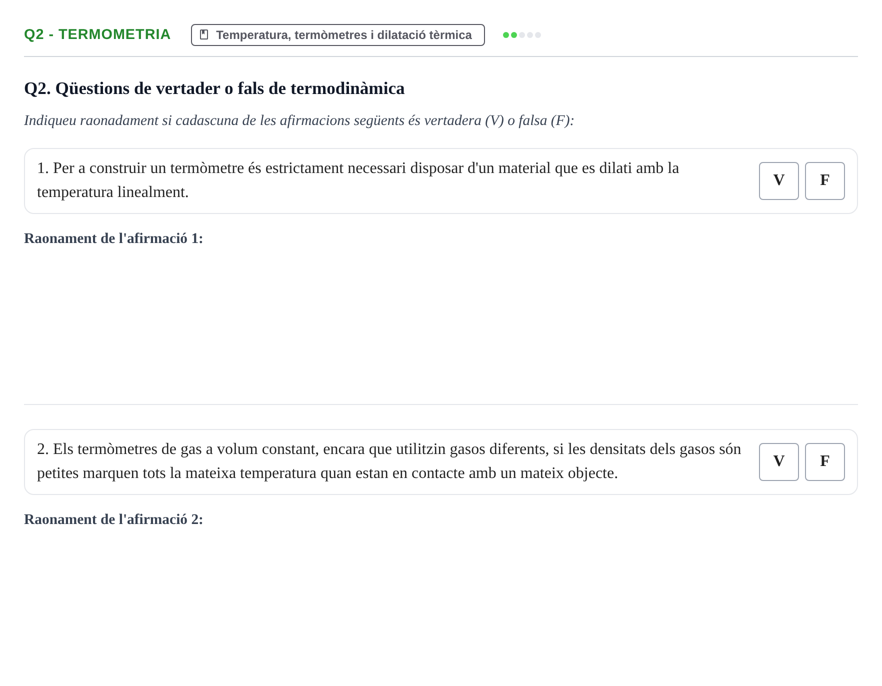Enunciado: Ejercicio Q2 - Termometria · Fundamentos de Ondas, Fluidos y Termodinámica UB 2015
