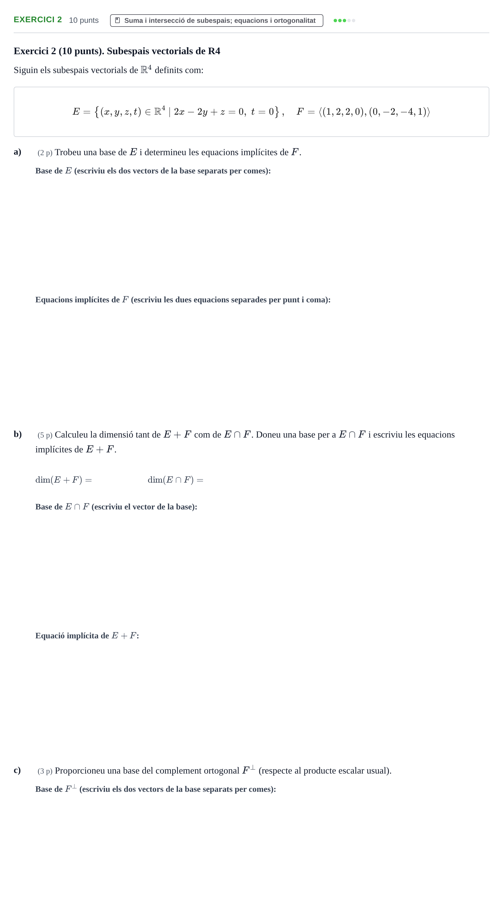 Enunciado: Exercici 2 · Álgebra UB 2018