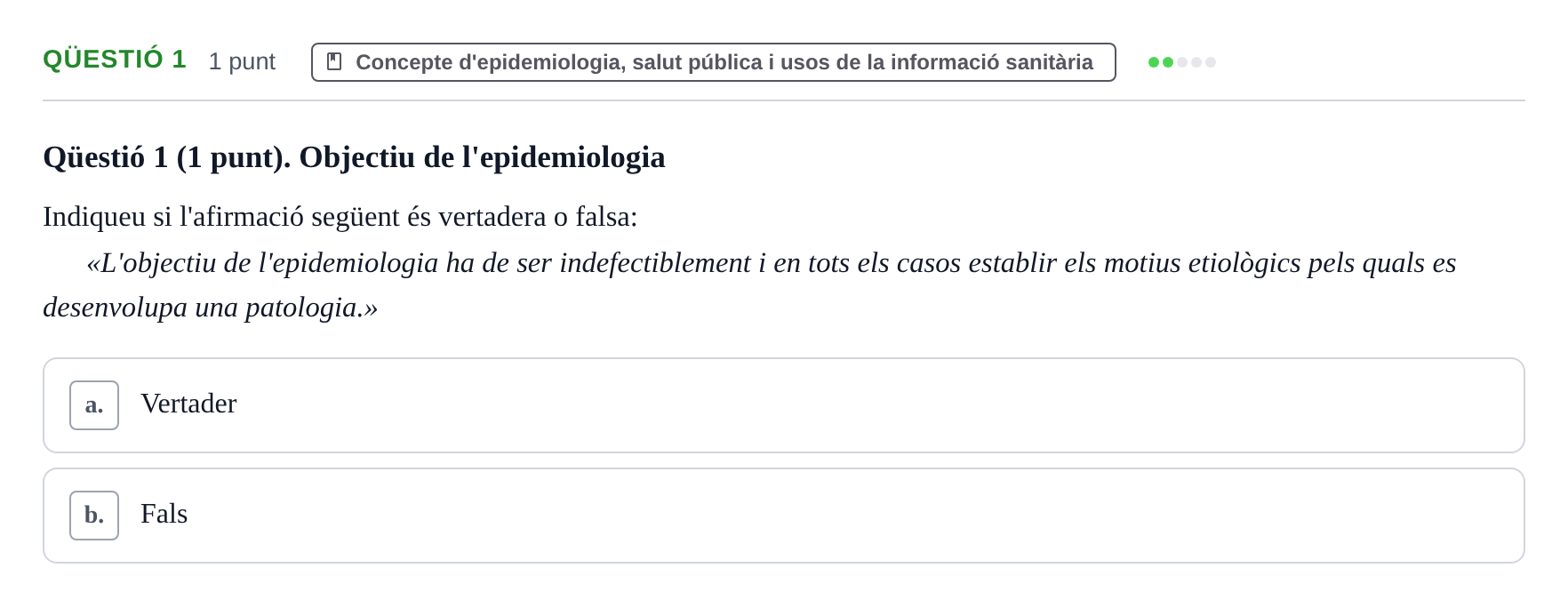 Enunciado: Ejercicio Qüestió 1 · Epidemiología, Salud Pública y Bioestadística UB Avaluació Continuada: Epidemiologia (30 de novembre)