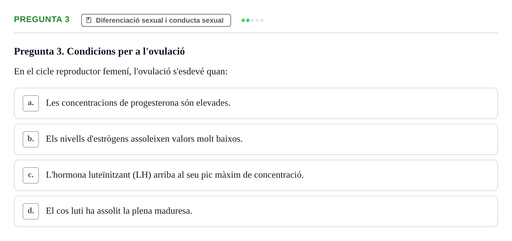 Enunciado: Pregunta 3 · Psicobiología UB Examen Primer Parcial. Psicobiologia