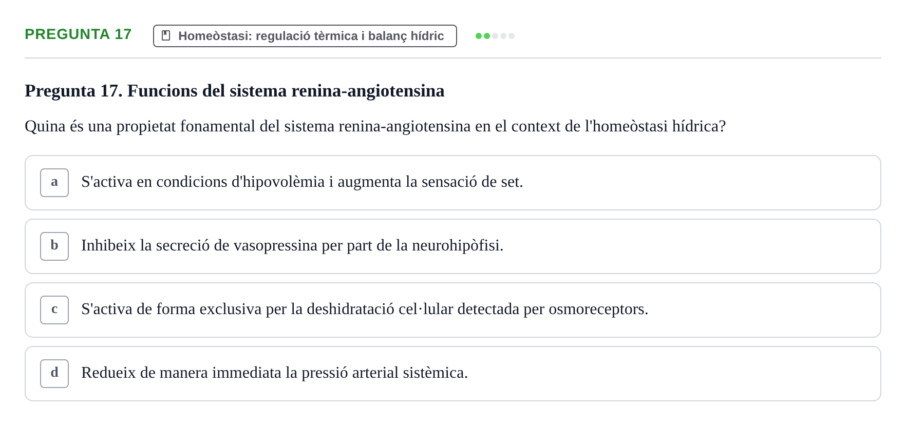 Enunciado: Pregunta 17 · Psicobiología UB 2024