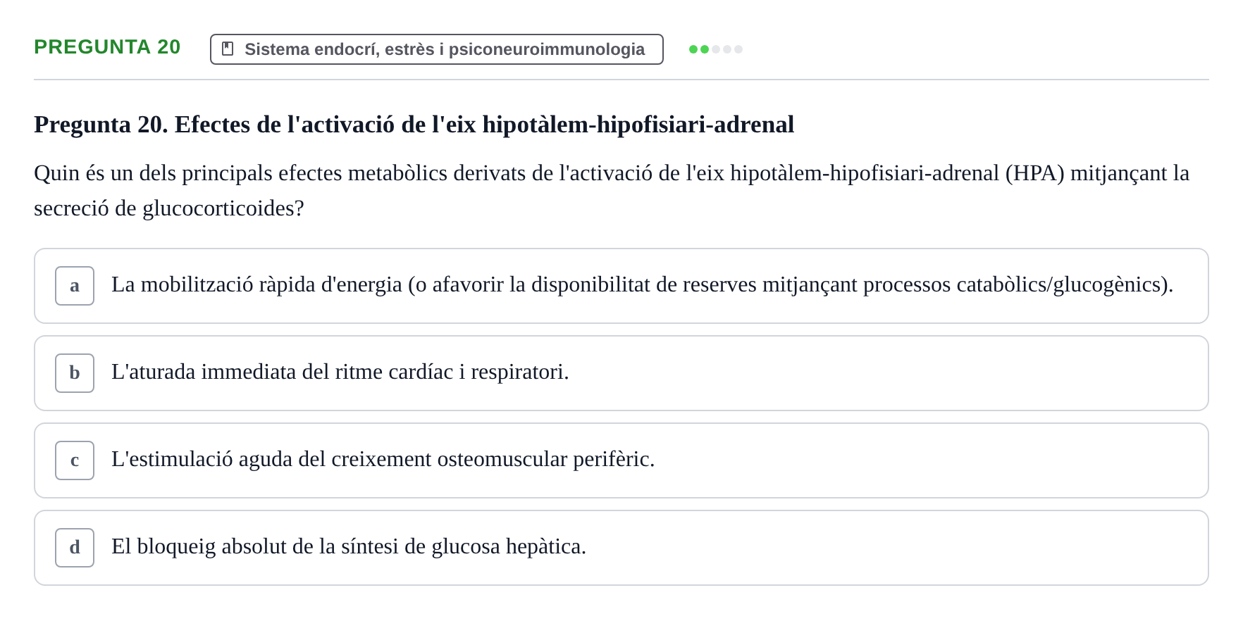 Enunciado: Pregunta 20 · Psicobiología UB 2024