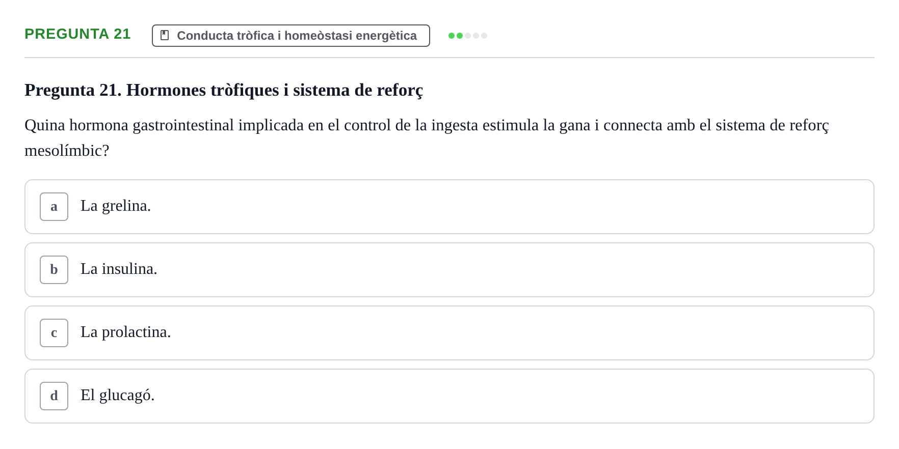 Enunciado: Pregunta 21 · Psicobiología UB 2024