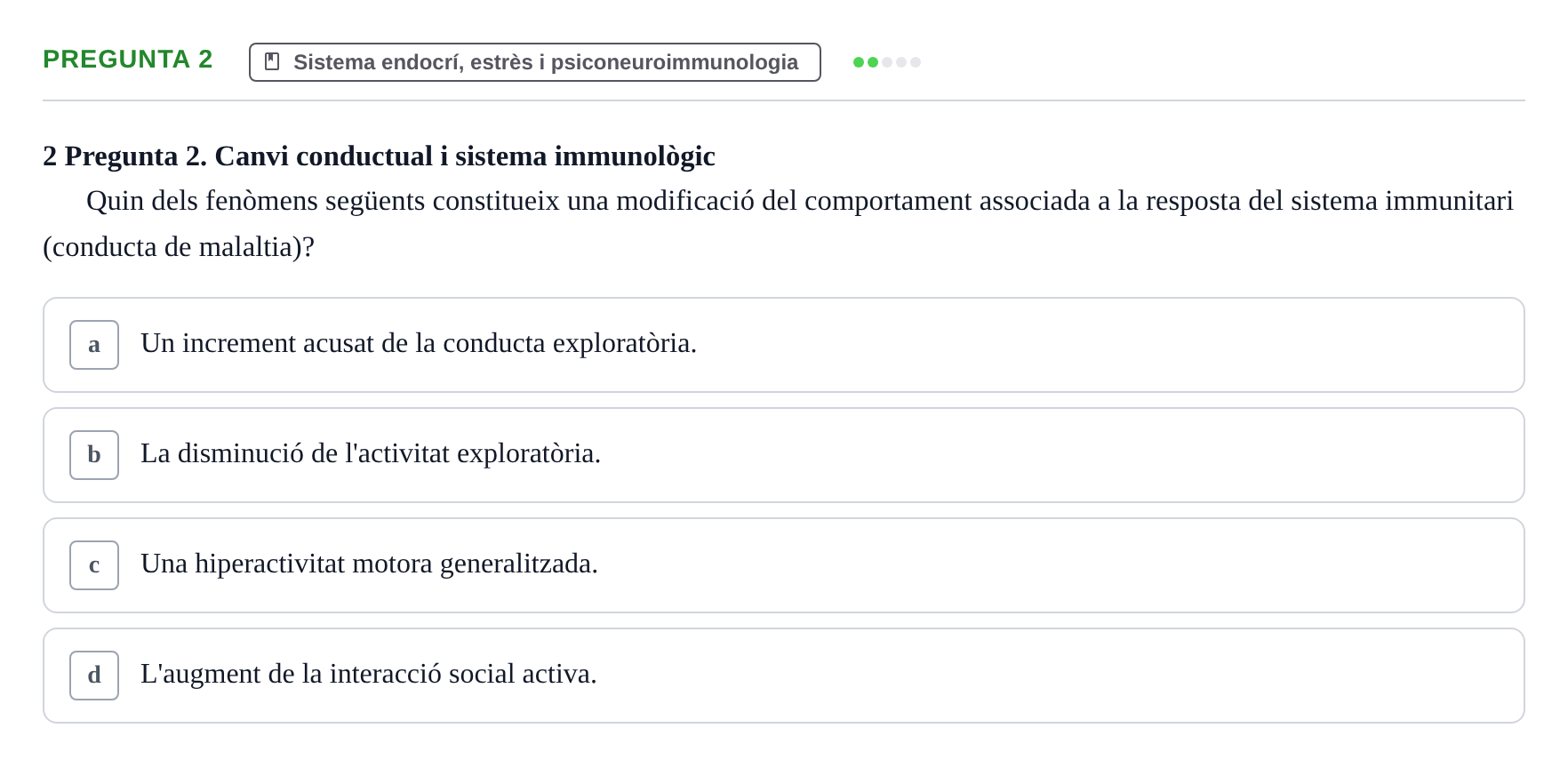 Enunciado: Pregunta 2 · Psicobiología UB 2024