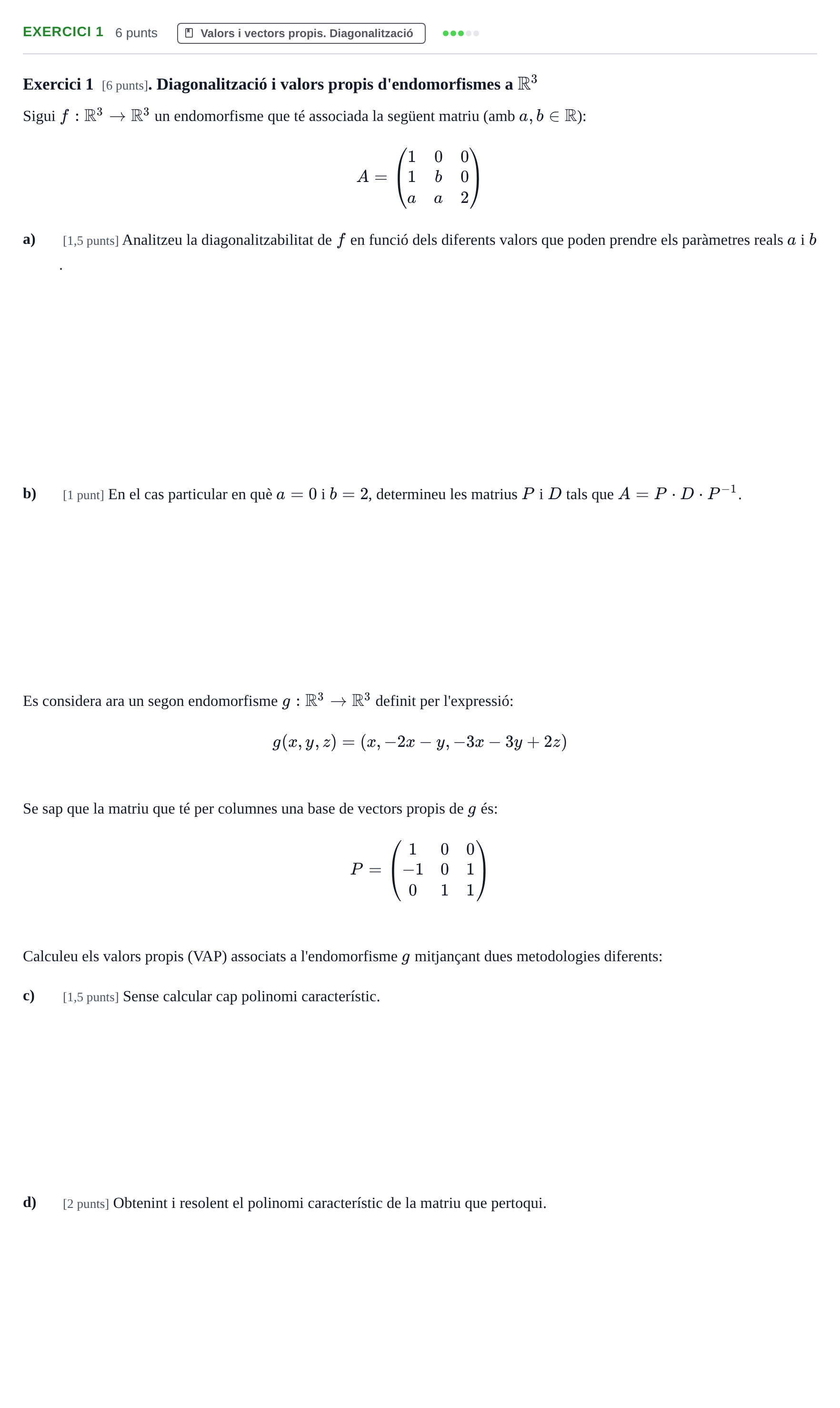 Enunciado: Exercici 1 · Álgebra UB 2016