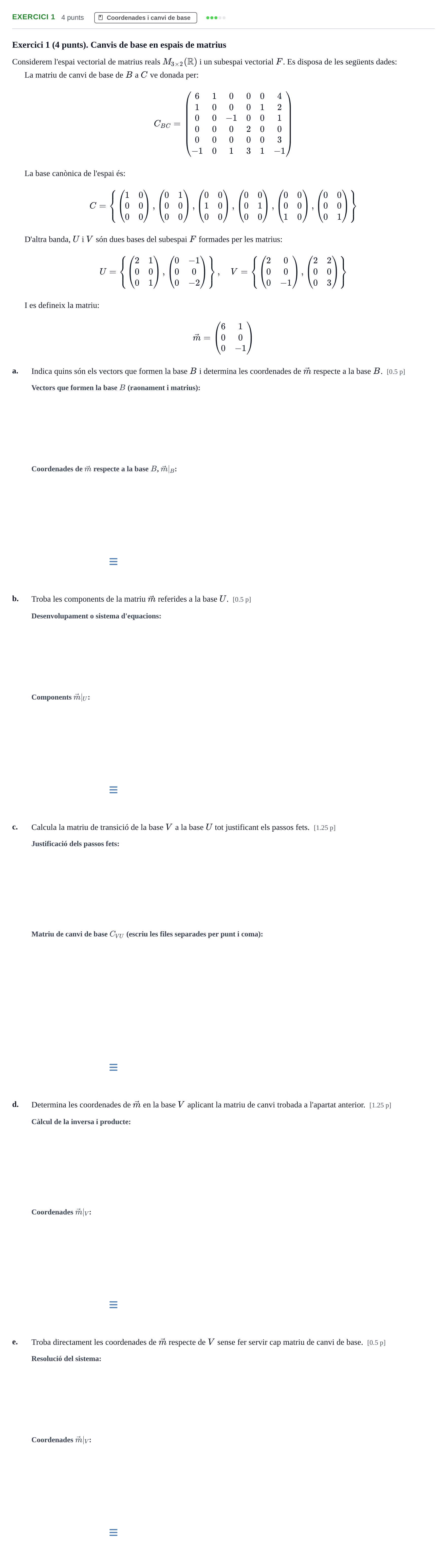 Enunciado: Exercici 1 · Álgebra UB 2017