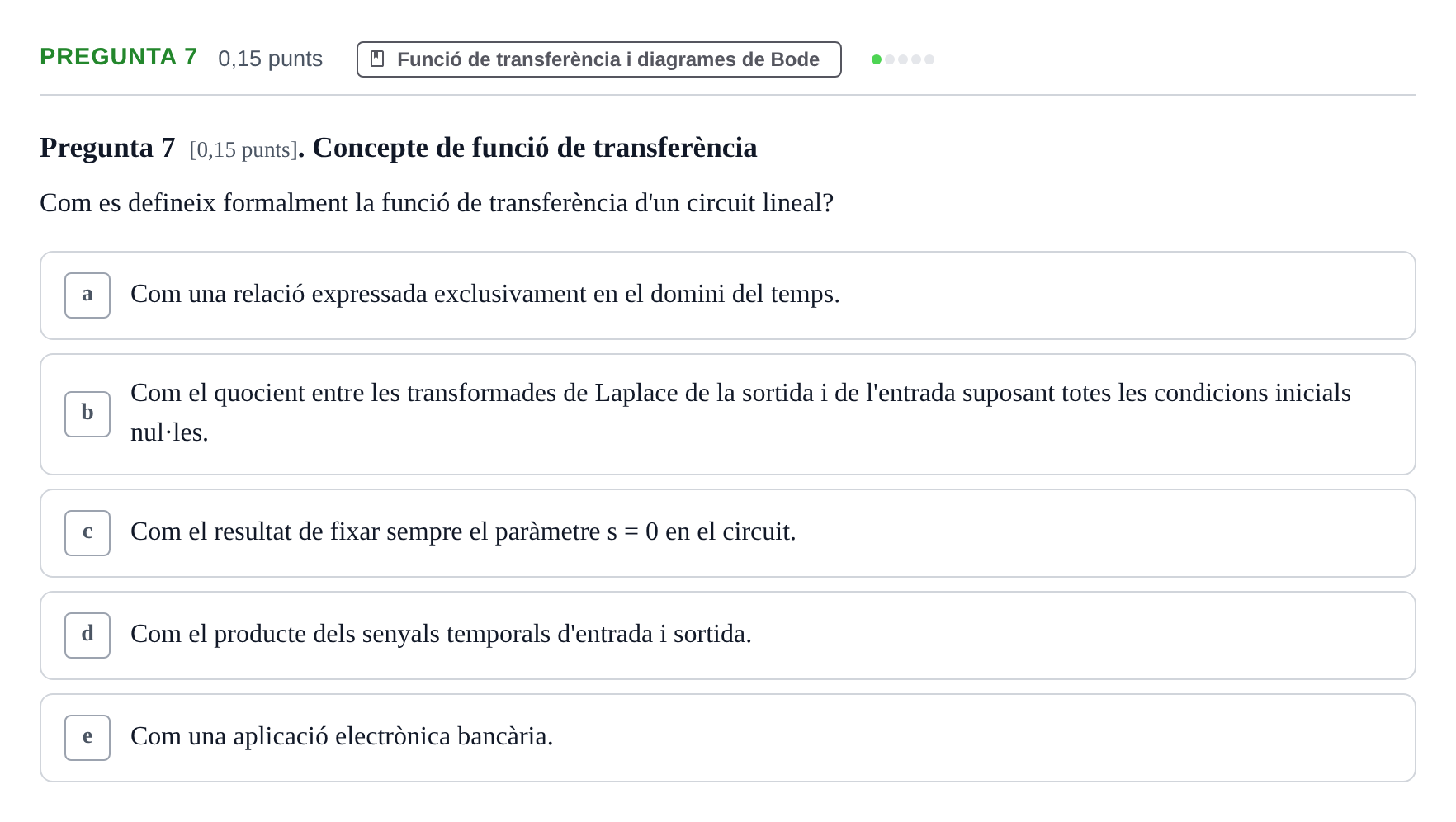 Enunciado: Pregunta 7 · Electrónica UB 2017