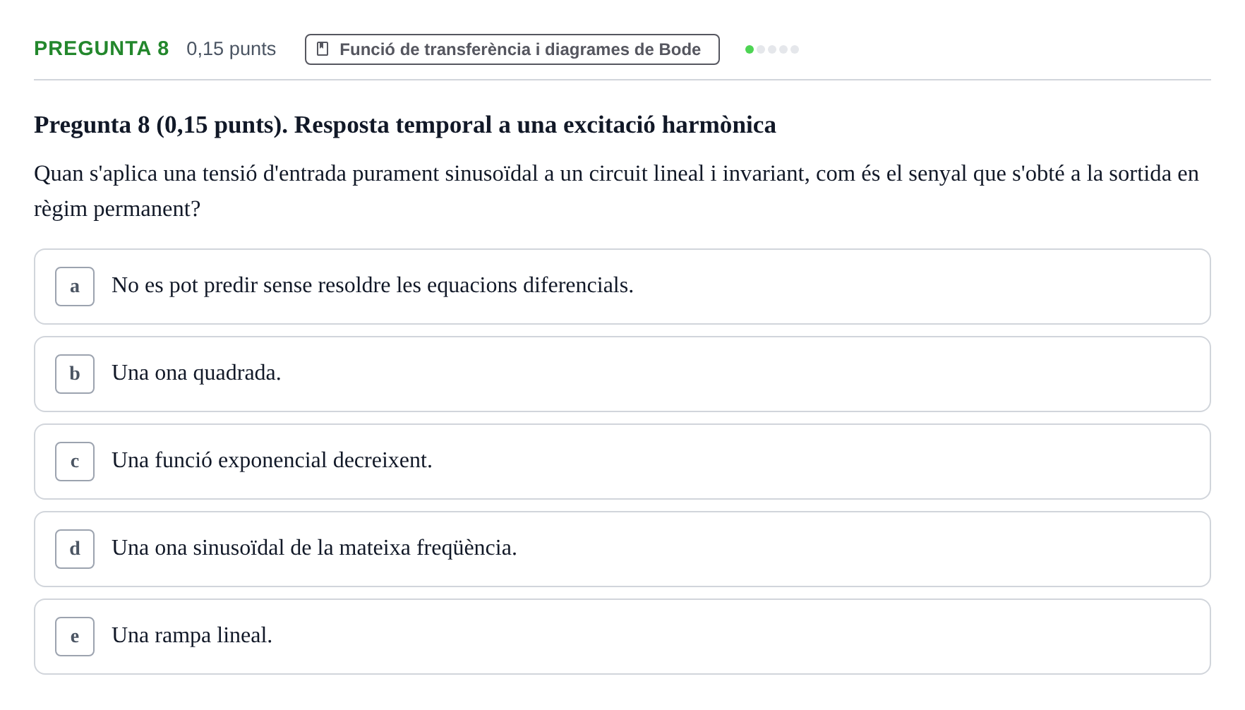Enunciado: Pregunta 8 · Electrónica UB 2017