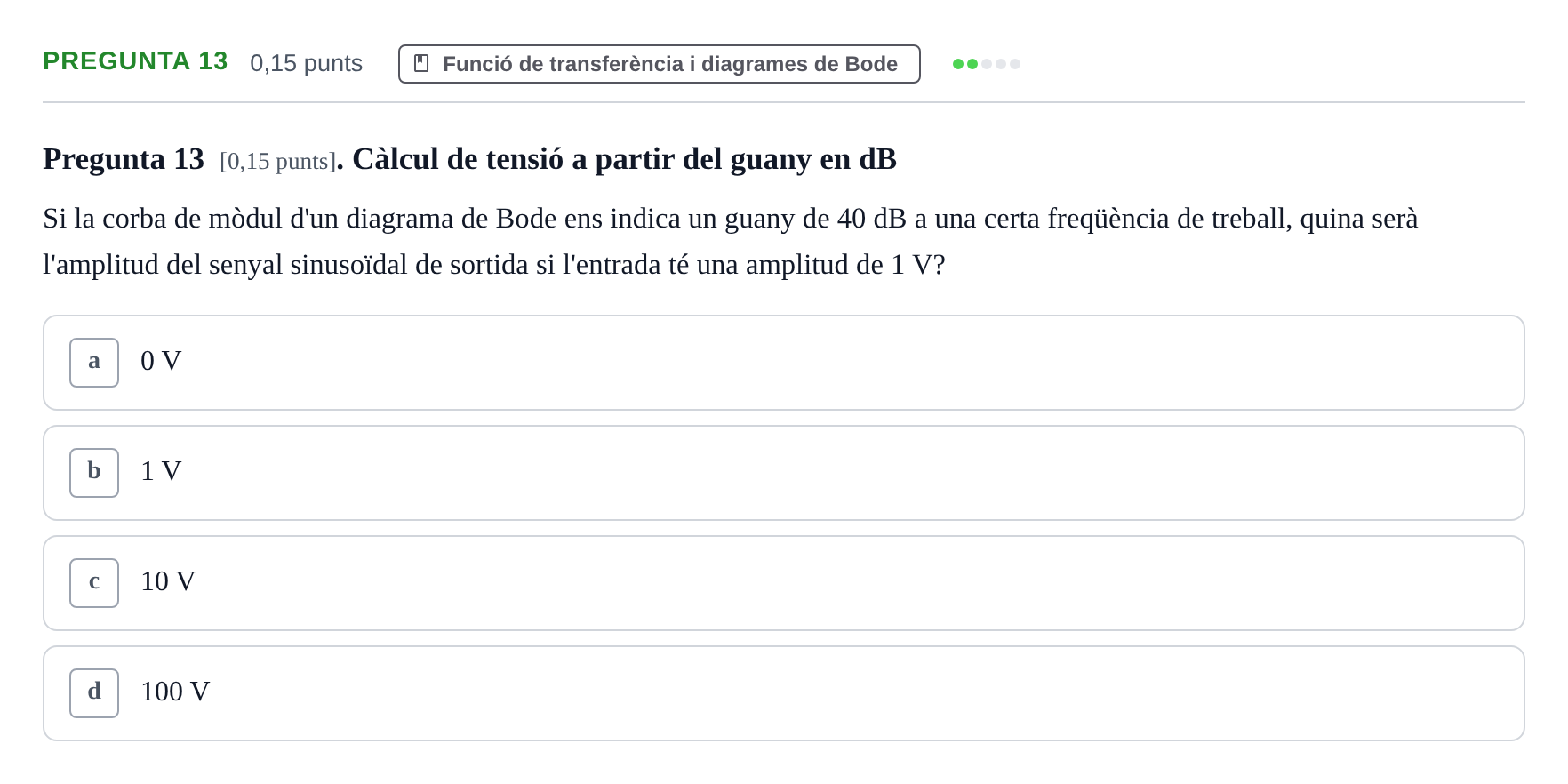 Enunciado: Pregunta 13 · Electrónica UB 2016