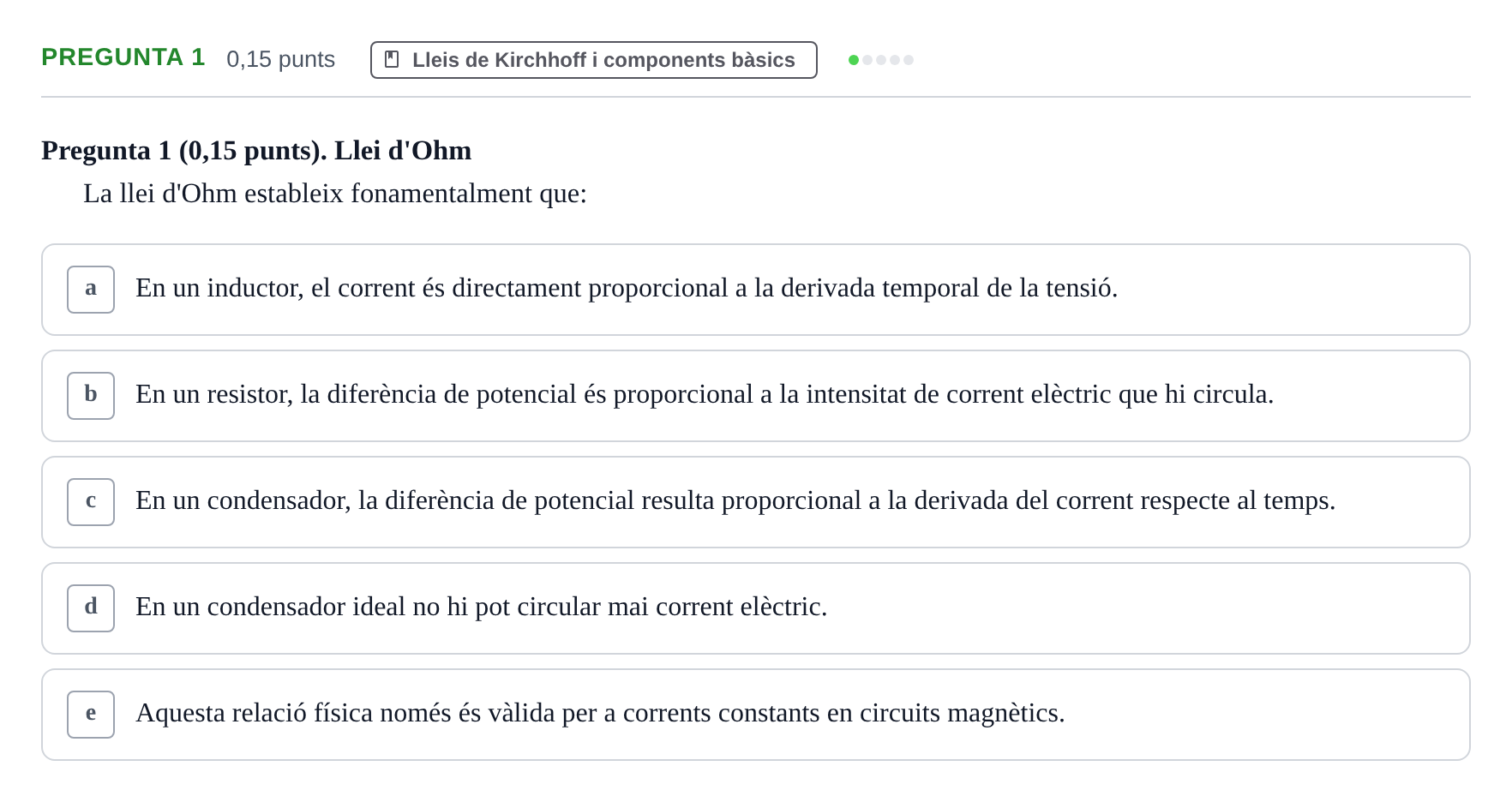Enunciado: Pregunta 1 · Electrónica UB 2015