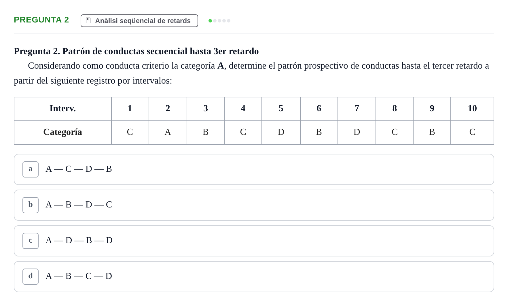 Enunciado: Pregunta 2 · Dissenys de Recerca UB Examen de Diseños de Investigación: Metodología Observacional