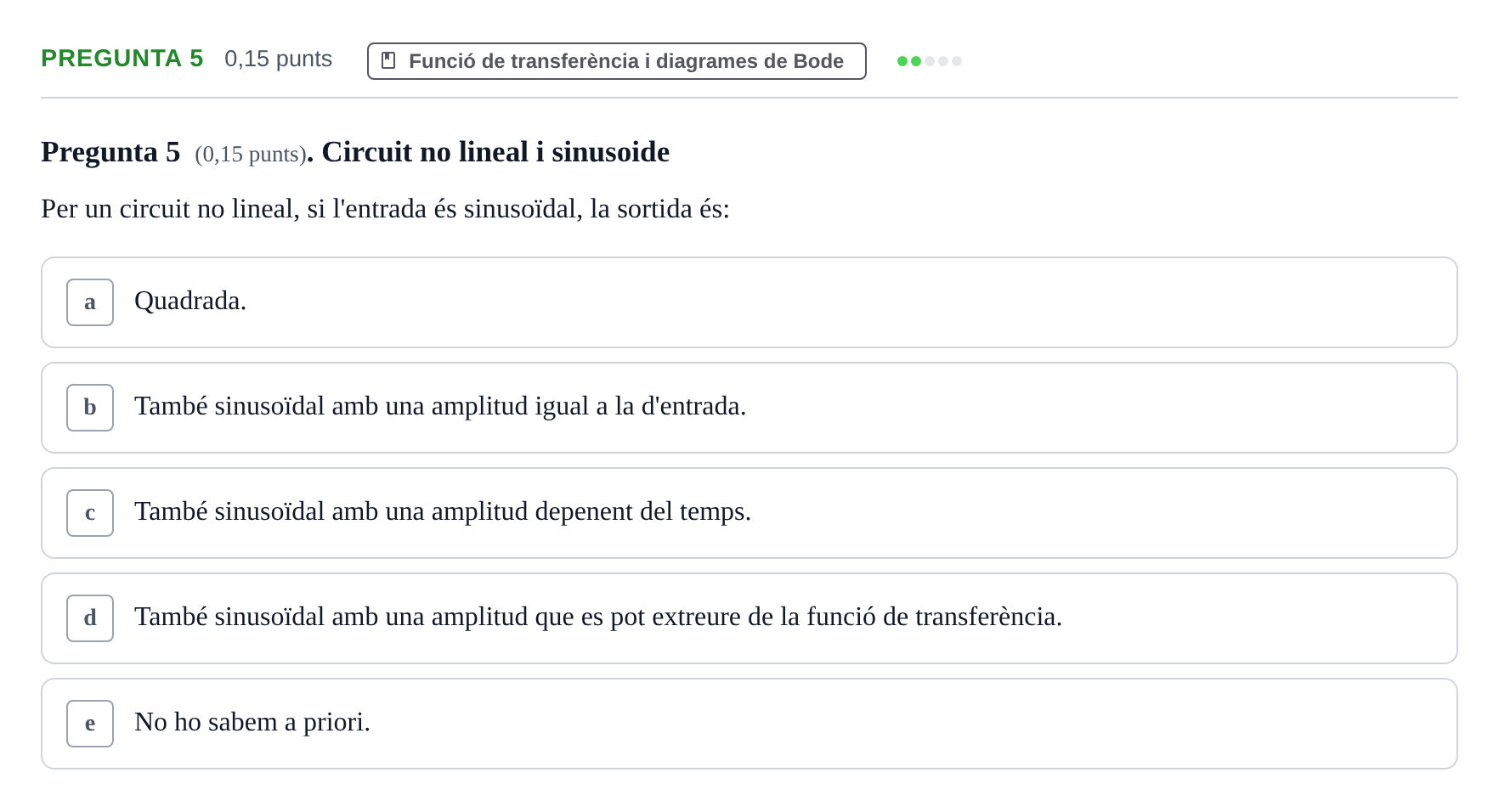 Enunciado: Pregunta 5 · Electrónica UB 2014