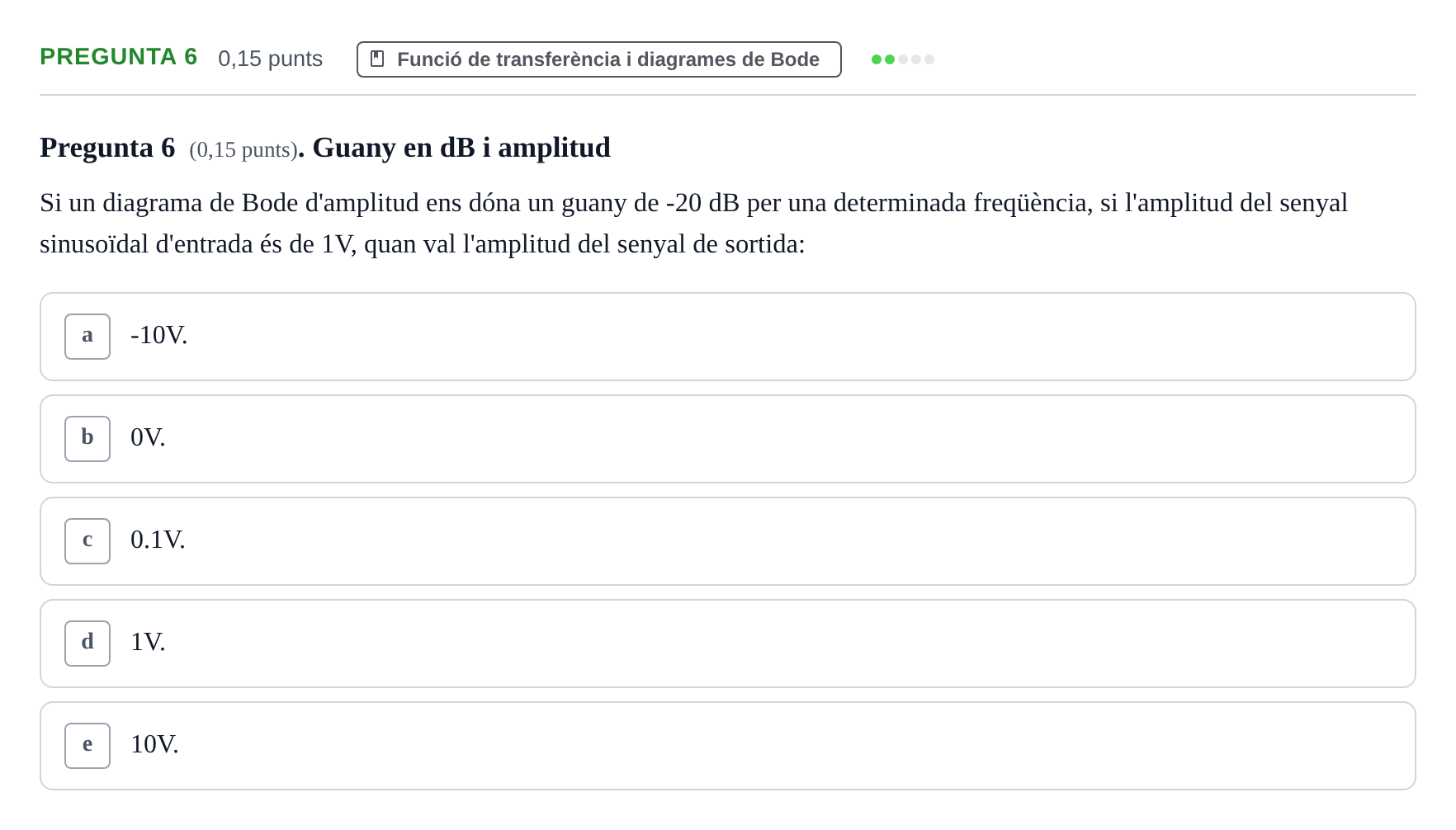 Enunciado: Pregunta 6 · Electrónica UB 2014