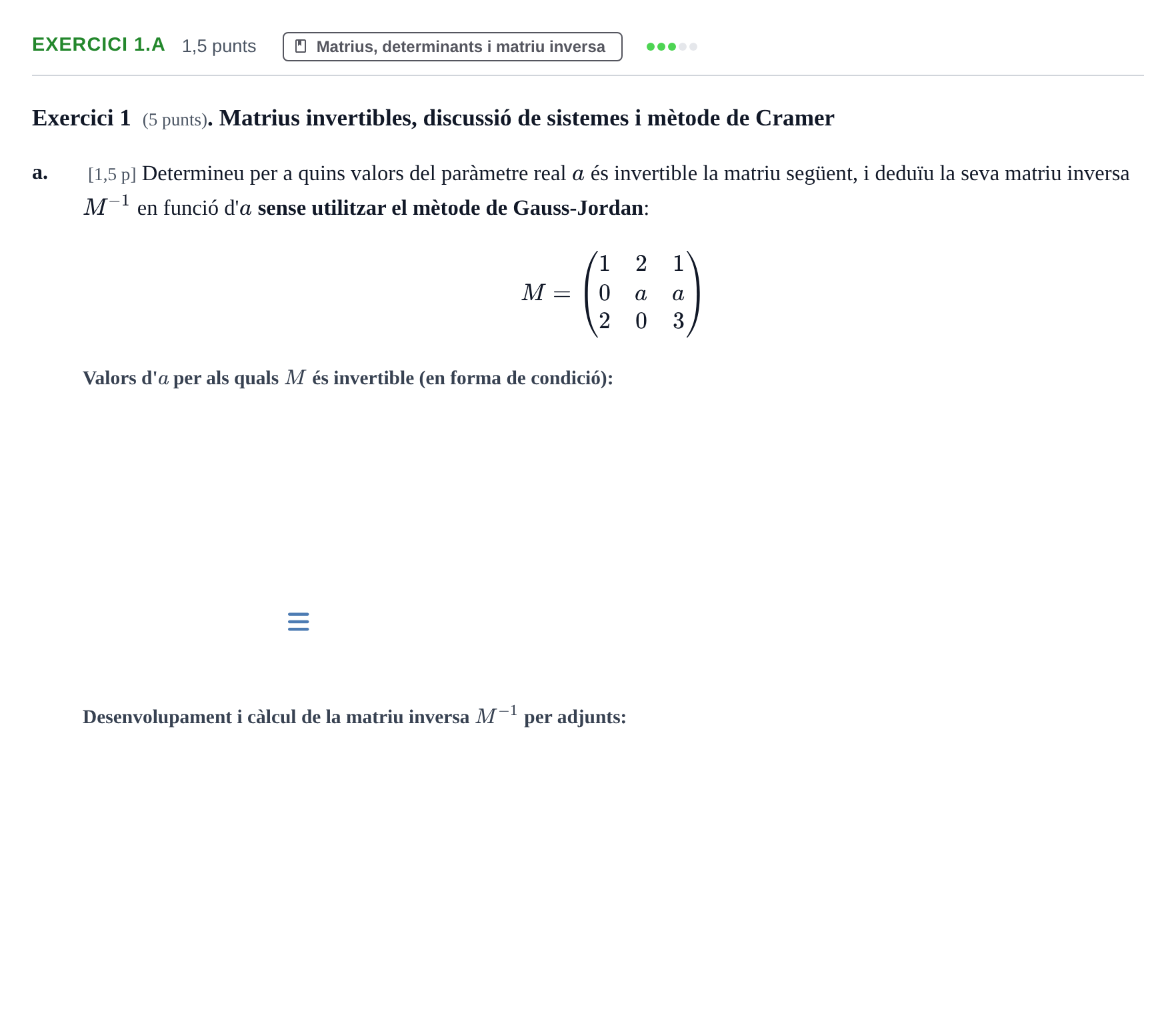 Enunciado: Exercici 1.a · Álgebra Lineal UB 2013