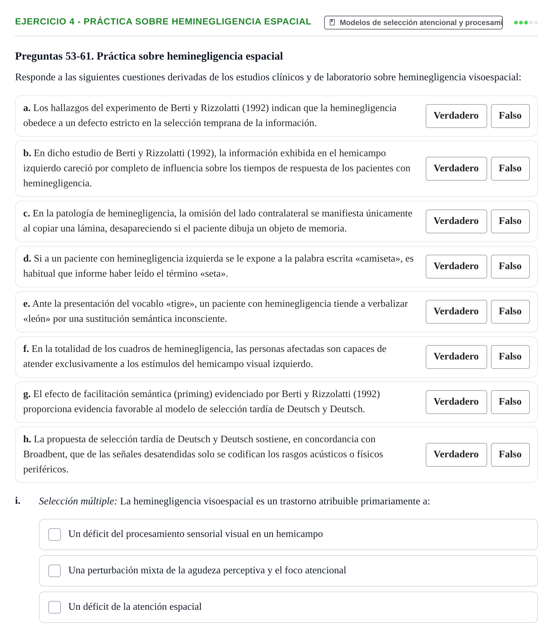 Enunciado: Ejercicio 4 - Práctica sobre heminegligencia espacial · Percepció I Atenció UB Examen de Repaso: Atención y Percepción Auditiva